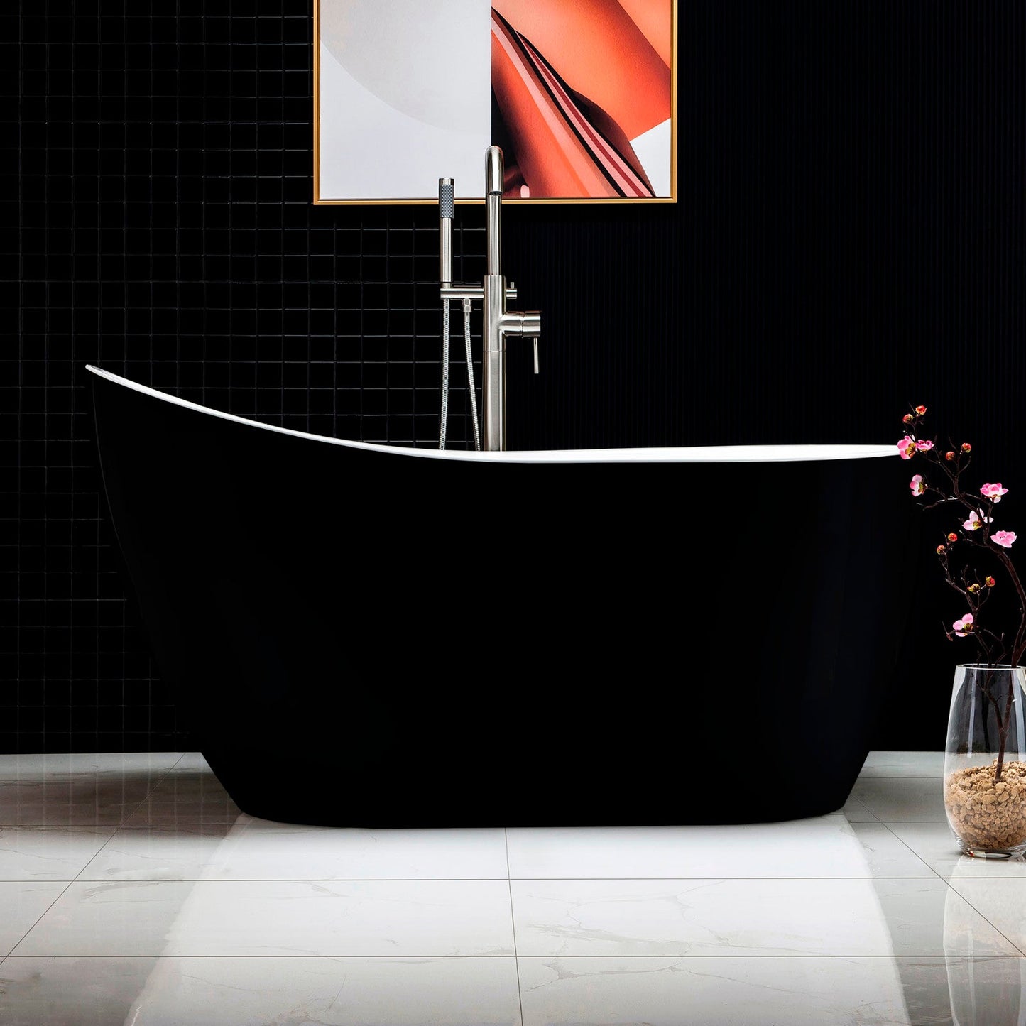 WOODBRIDGE B-1807 Acrylic Freestanding Contemporary Soaking Tub