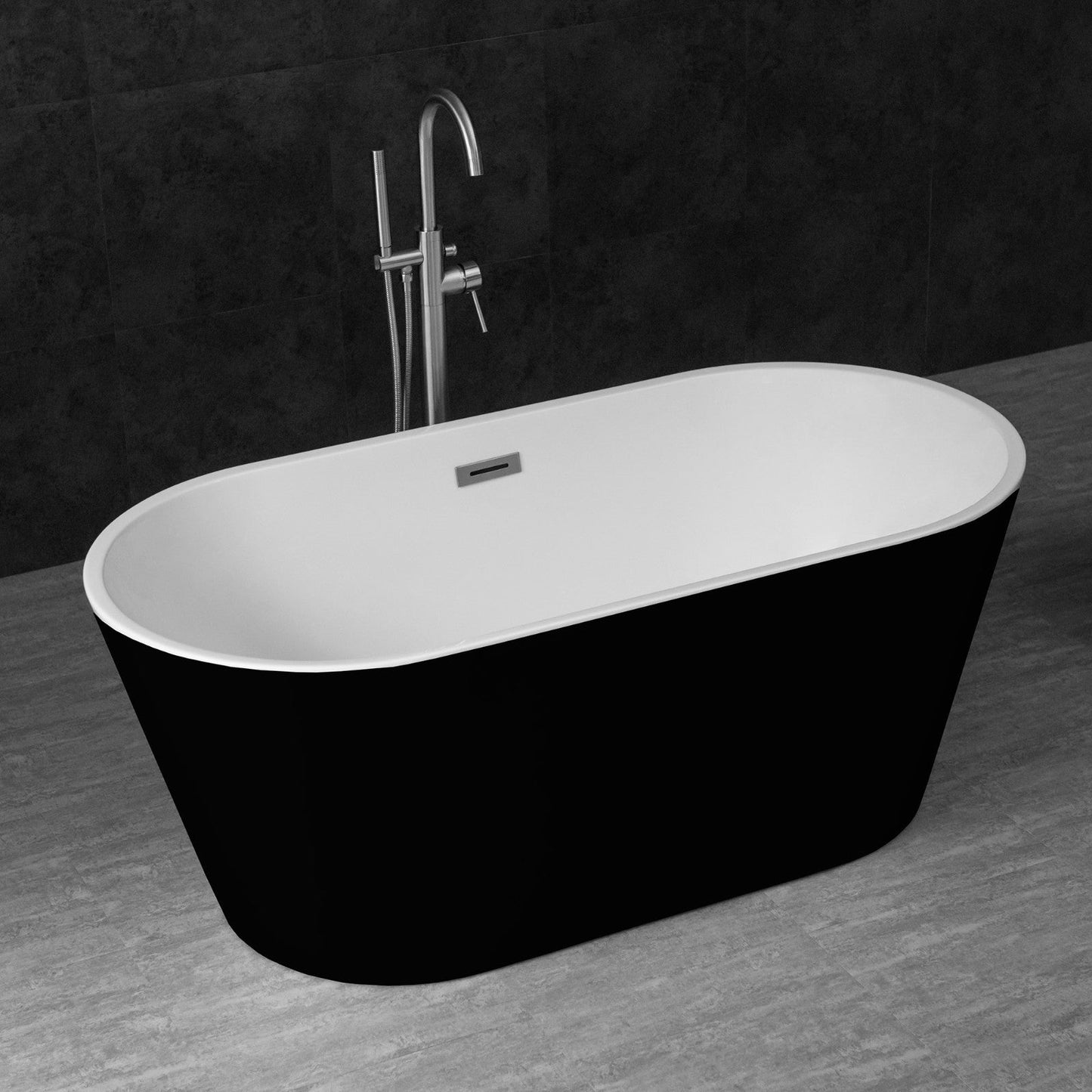WOODBRIDGE B-1814 59" Acrylic Freestanding Bathtub Contemporary Soaking Tub