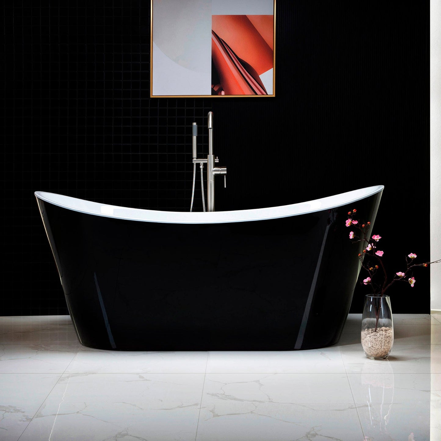 WOODBRIDGE B-1815 67" Acrylic Freestanding Bathtub Contemporary Soaking Tub