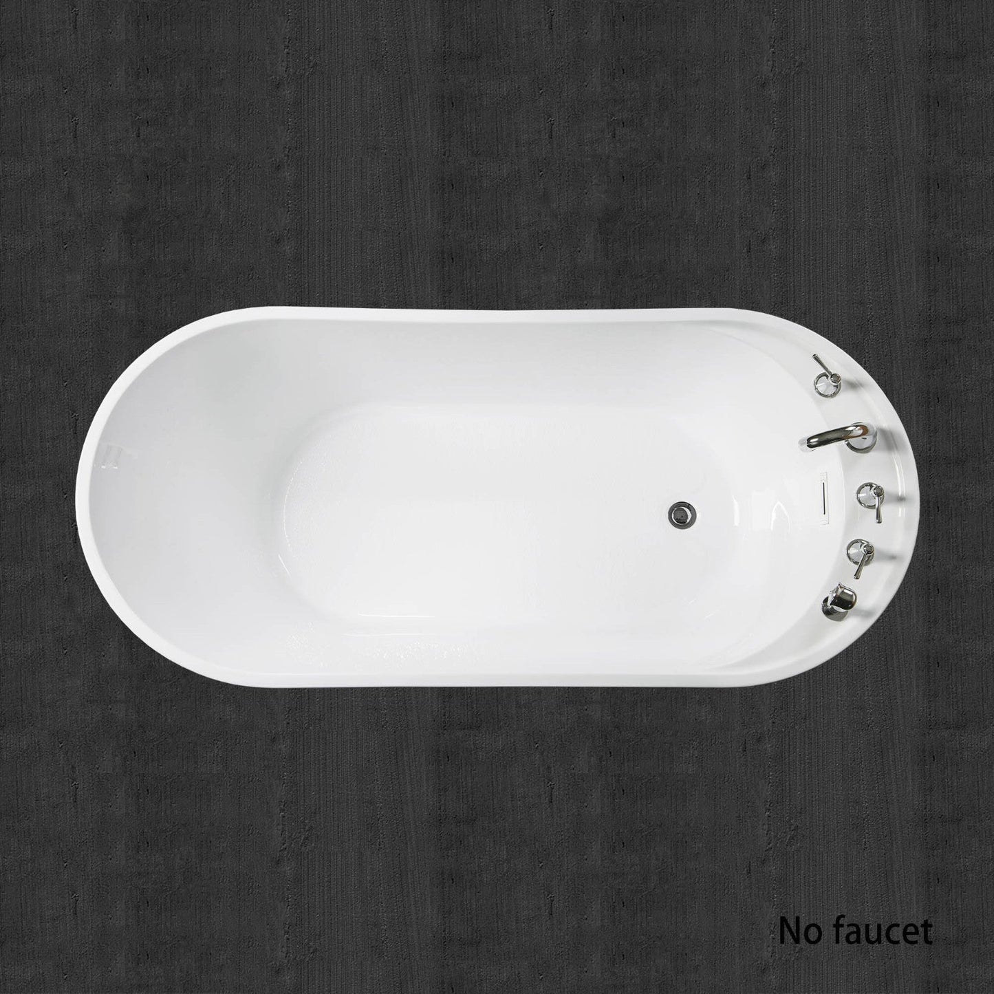 WOODBRIDGE 59" Acrylic Freestanding Bathtub Contemporary Soaking Tub
