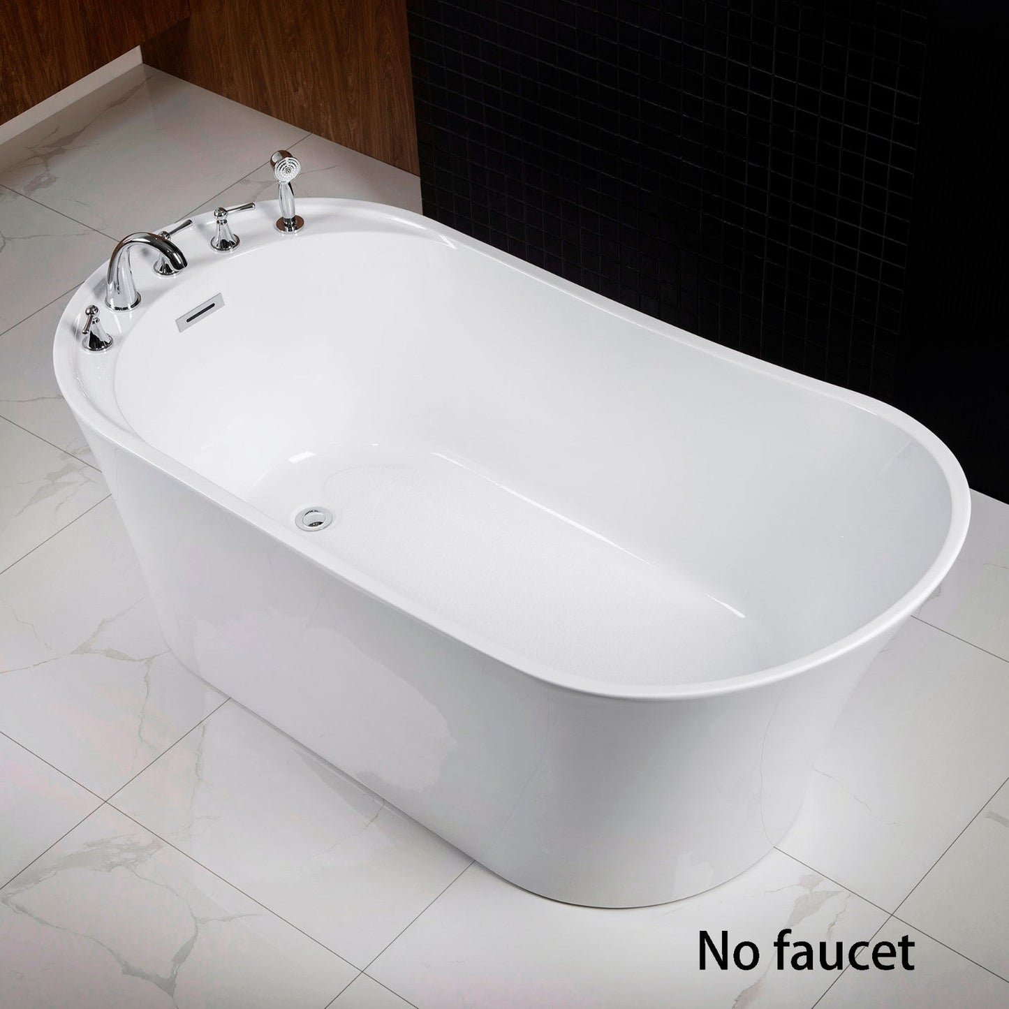 WOODBRIDGE 59" Acrylic Freestanding Bathtub Contemporary Soaking Tub
