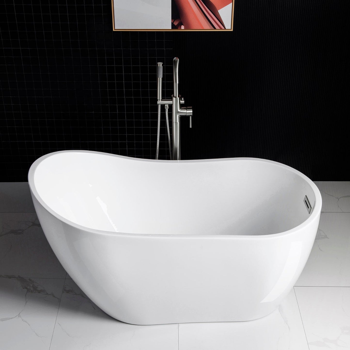 WOODBRIDGE 54" Acrylic Freestanding Bathtub Contemporary Soaking Tub