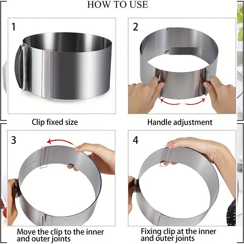 Expandable Stainless Steel Cake Ring Mold Adjustable Baking Tool