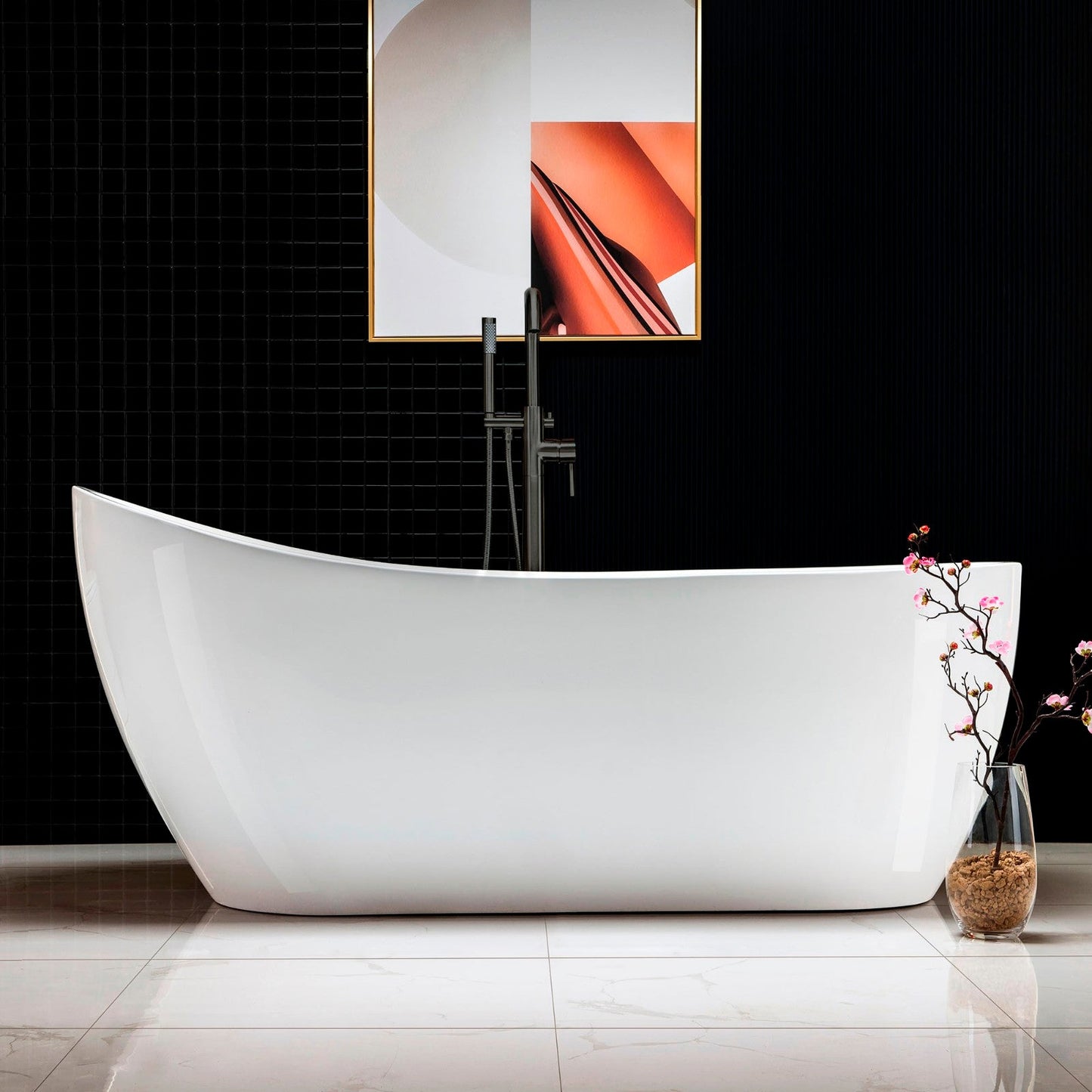 WOODBRIDGE 67" Acrylic Freestanding Bathtub Contemporary Soaking Tub