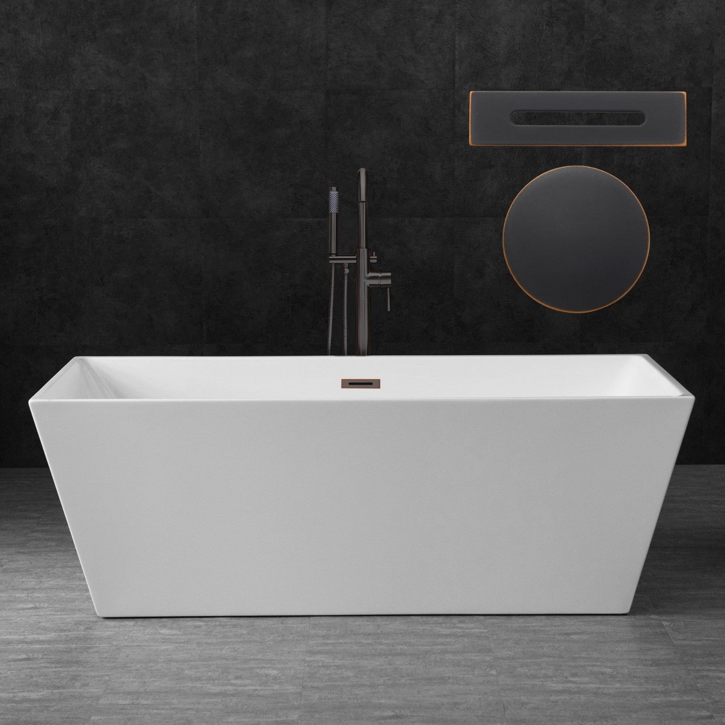 WOODBRIDGE 67" Acrylic Freestanding Bathtub Contemporary Soaking Tub