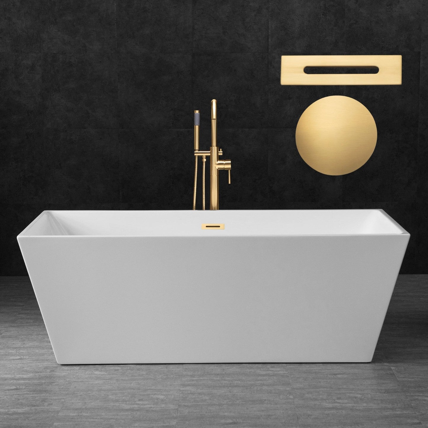 WOODBRIDGE 67" Acrylic Freestanding Bathtub Contemporary Soaking Tub