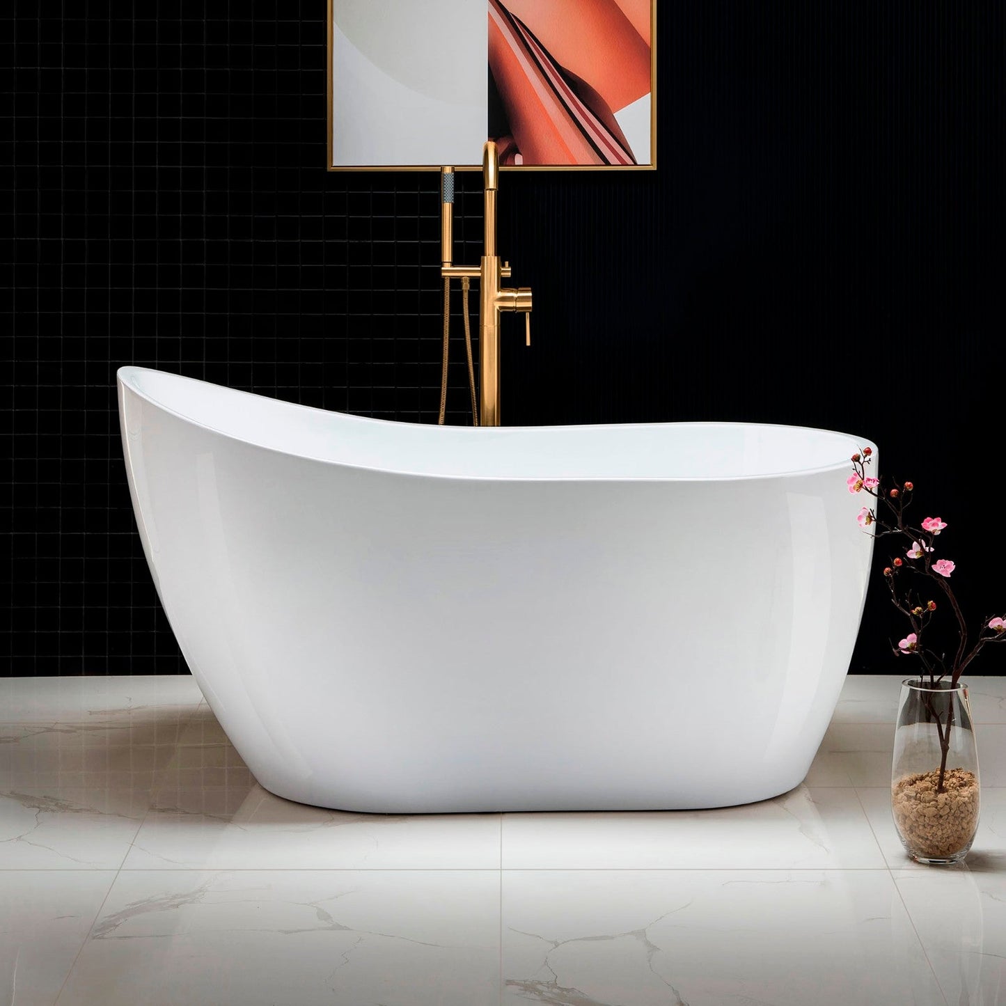 WOODBRIDGE 54" Acrylic Freestanding Bathtub Contemporary Soaking Tub