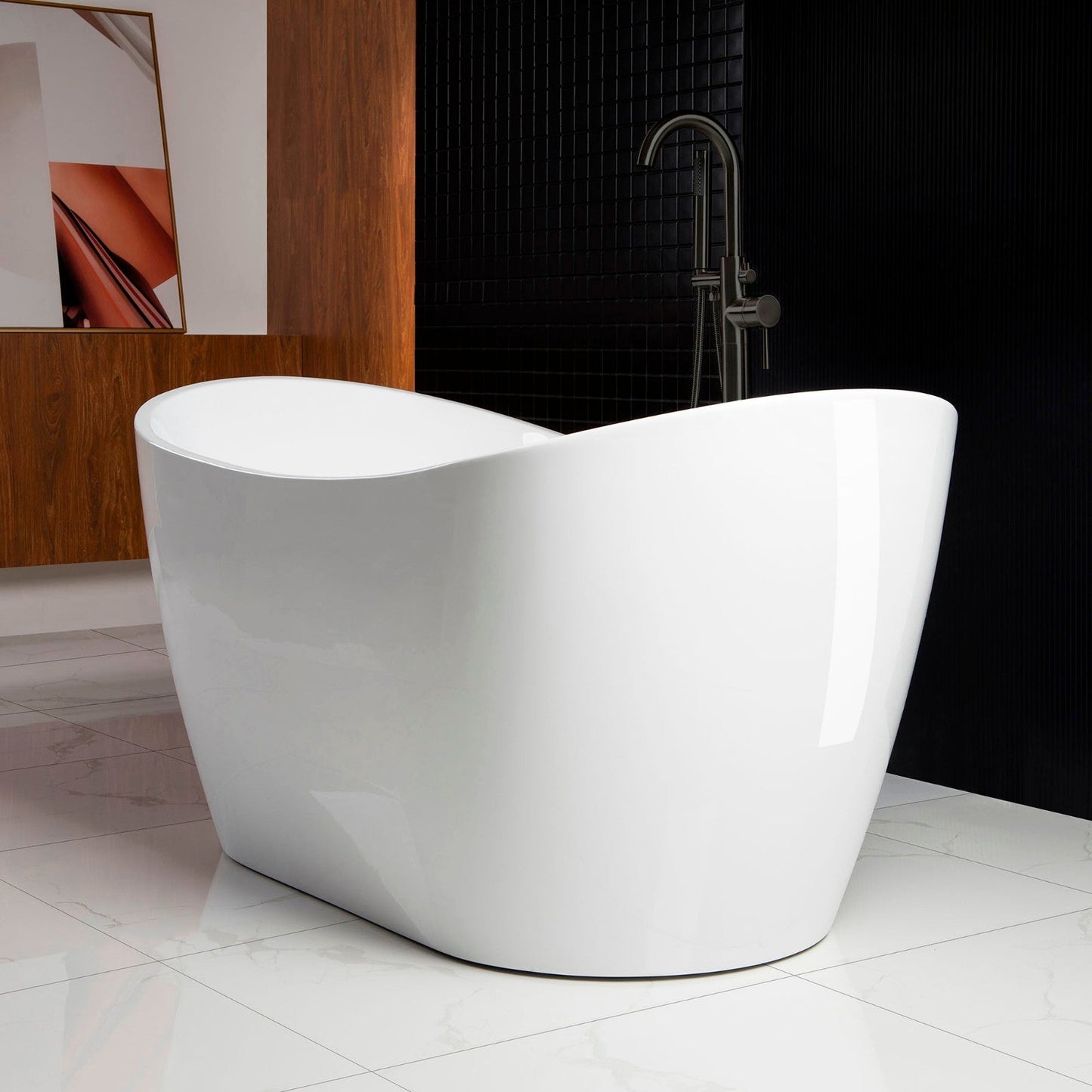 WOODBRIDGE 59" Acrylic Freestanding Bathtub Contemporary Soaking Tub