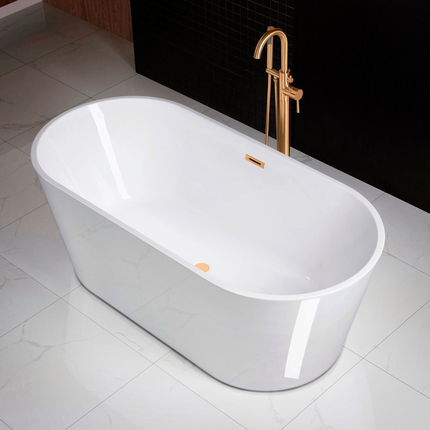 WOODBRIDGE 67" Acrylic Freestanding Bathtub Contemporary Soaking Tub