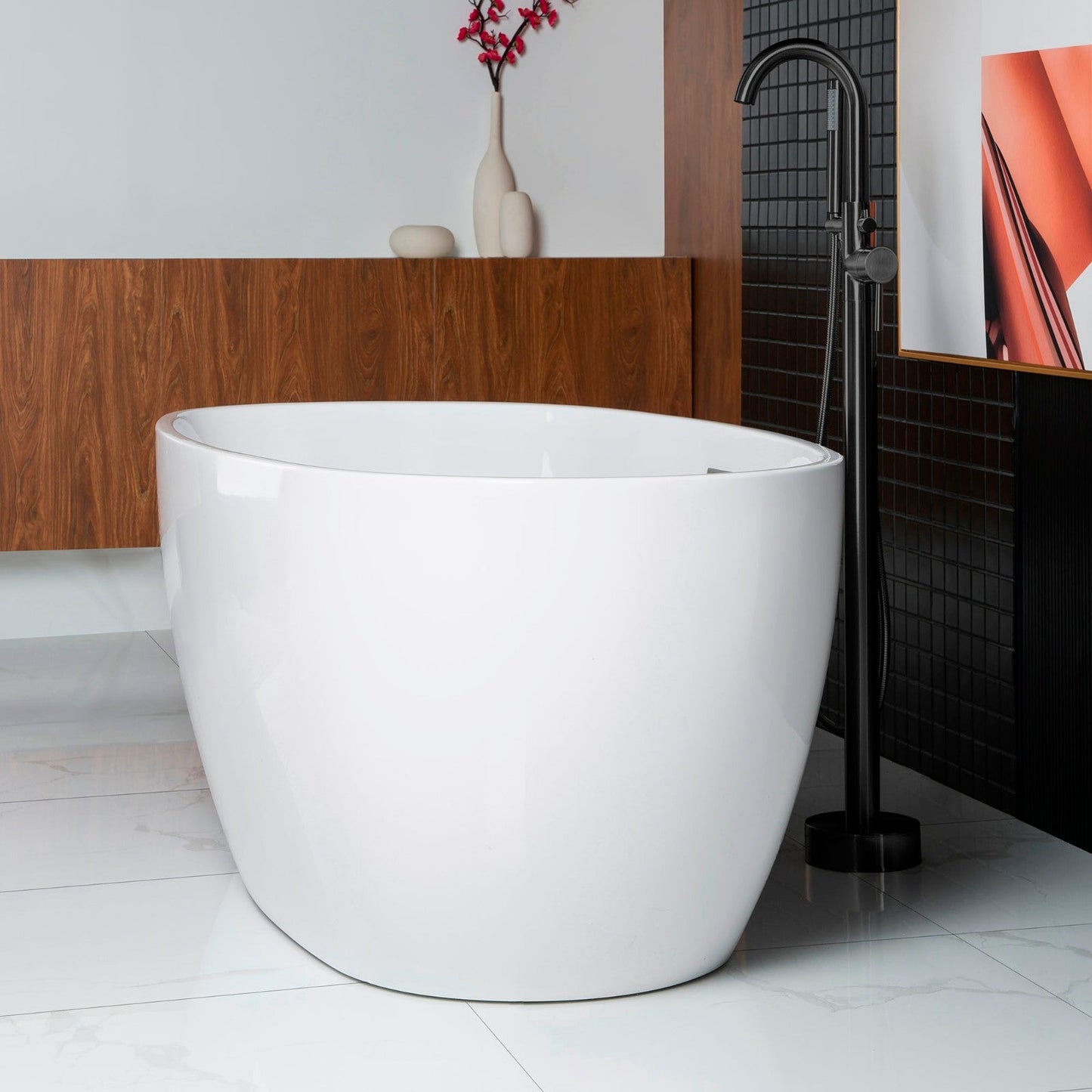 WOODBRIDGE 59" Acrylic Freestanding Bathtub Contemporary Soaking Tub