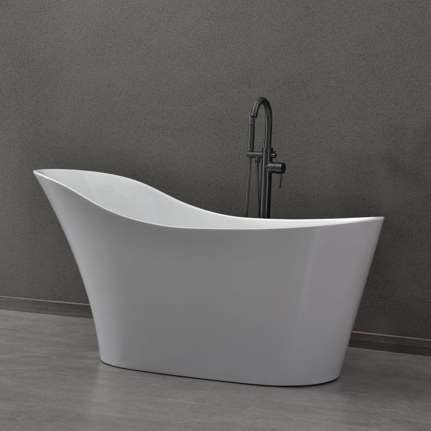 WOODBRIDGE 59" Acrylic Freestanding Bathtub Contemporary Soaking Tub