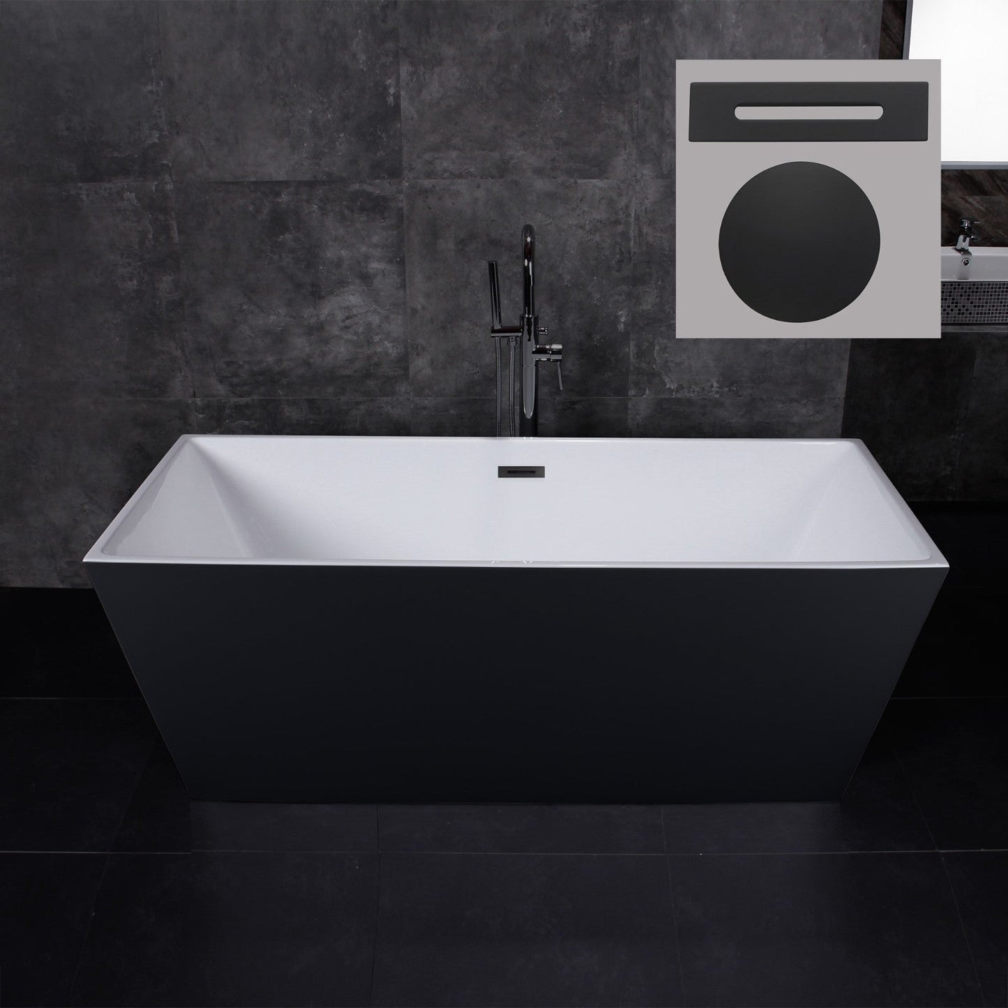 WOODBRIDGE 67" Acrylic Freestanding Bathtub Contemporary Soaking Tub