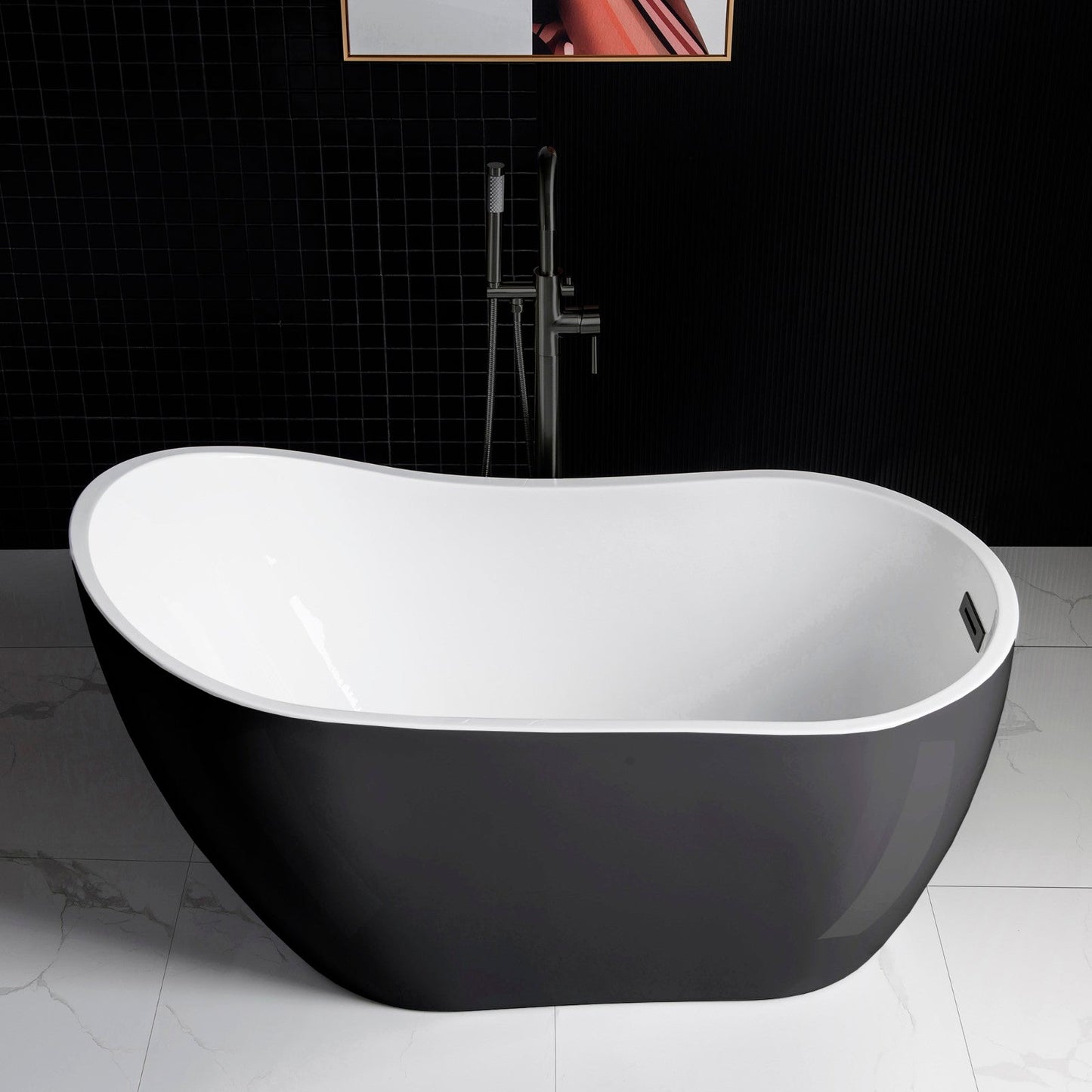 WOODBRIDGE B-1807 Acrylic Freestanding Contemporary Soaking Tub