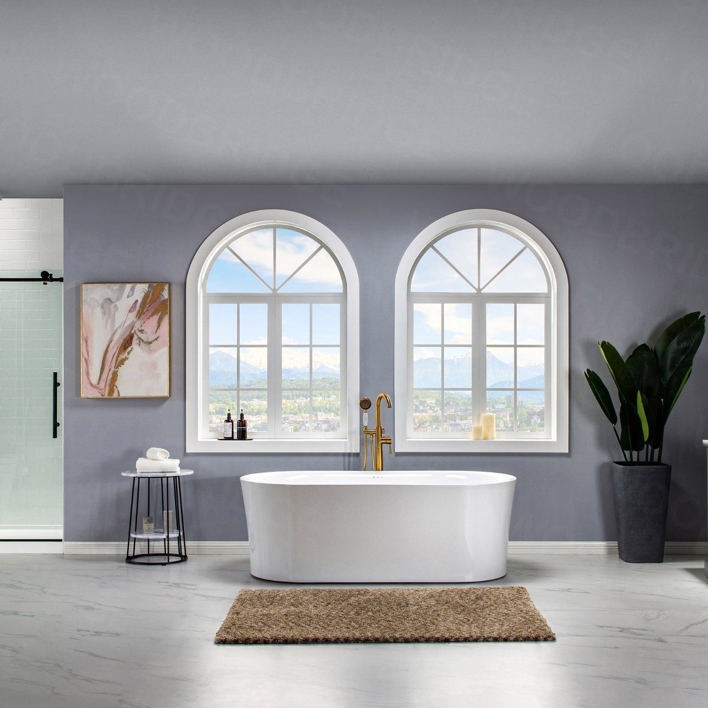 WOODBRIDGE 67" Contemporary Freestanding Acrylic Air Bubble Soaking Bathtub