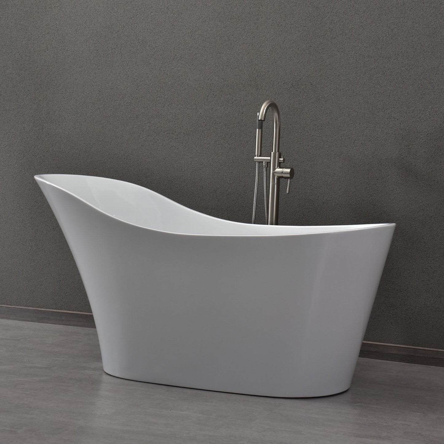 WOODBRIDGE 59" Acrylic Freestanding Bathtub Contemporary Soaking Tub