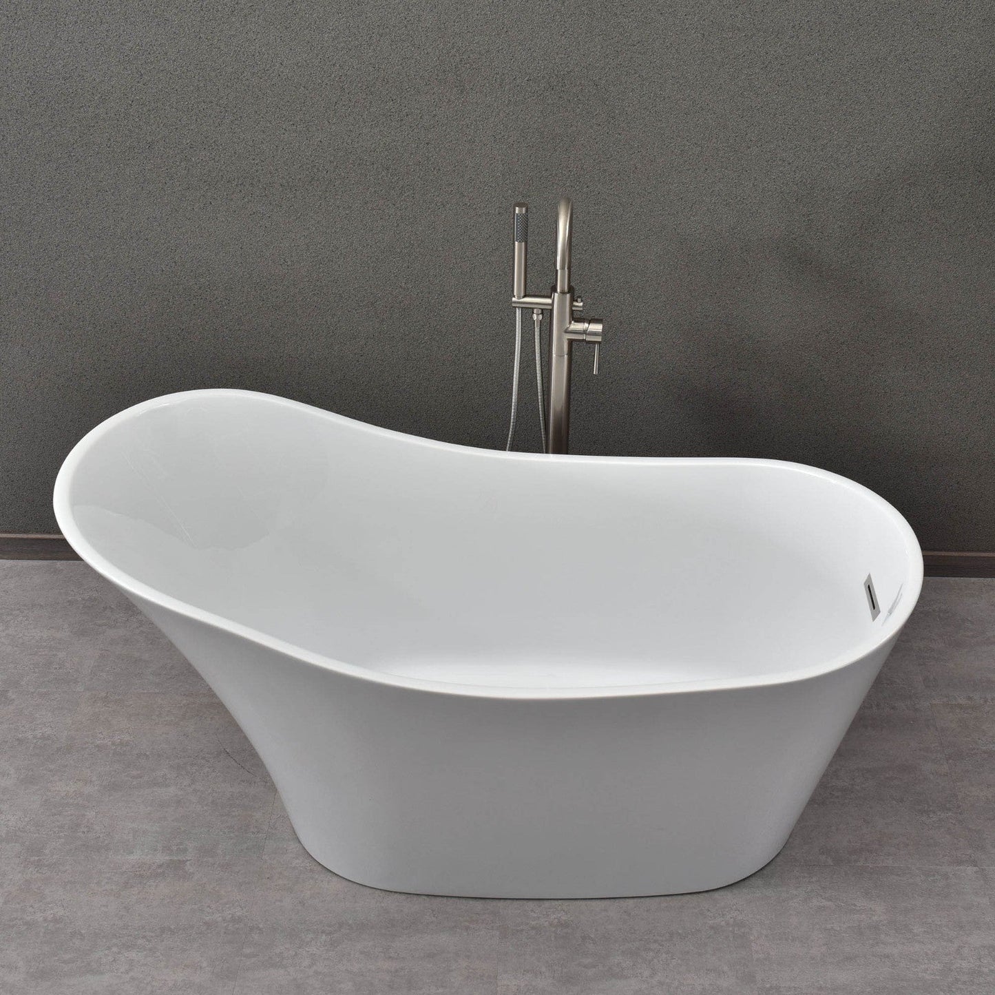 WOODBRIDGE 59" Acrylic Freestanding Bathtub Contemporary Soaking Tub