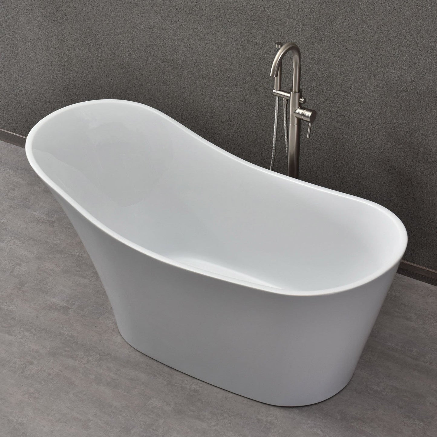 WOODBRIDGE 59" Acrylic Freestanding Bathtub Contemporary Soaking Tub