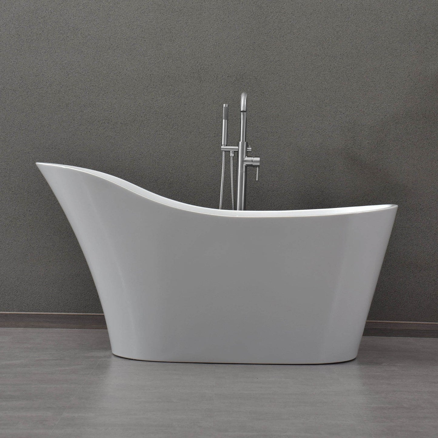 WOODBRIDGE 59" Acrylic Freestanding Bathtub Contemporary Soaking Tub
