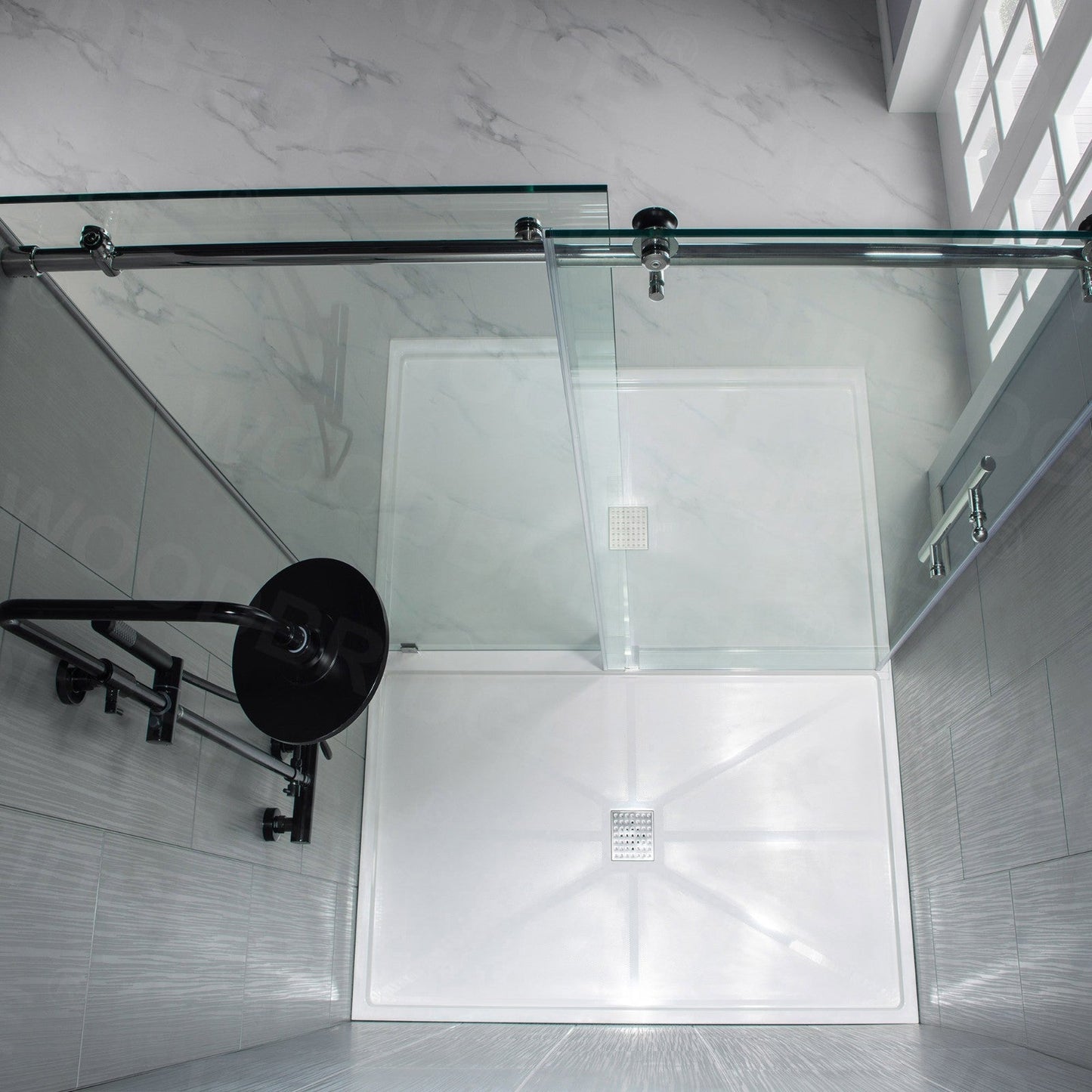 WOODBRIDGE MBSDC4876-B Frameless Shower Doors 44-48" Width x 76"Height with 3/8"(10mm) Clear Tempered Glass