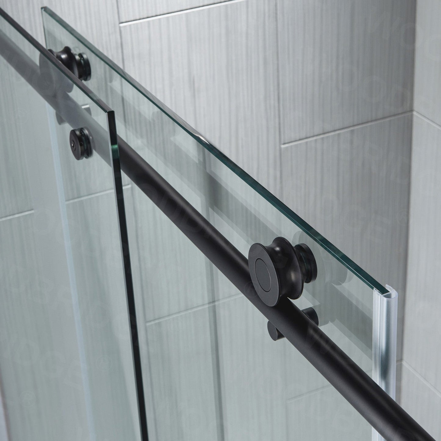 WOODBRIDGE MBSDC4876-B Frameless Shower Doors 44-48" Width x 76"Height with 3/8"(10mm) Clear Tempered Glass