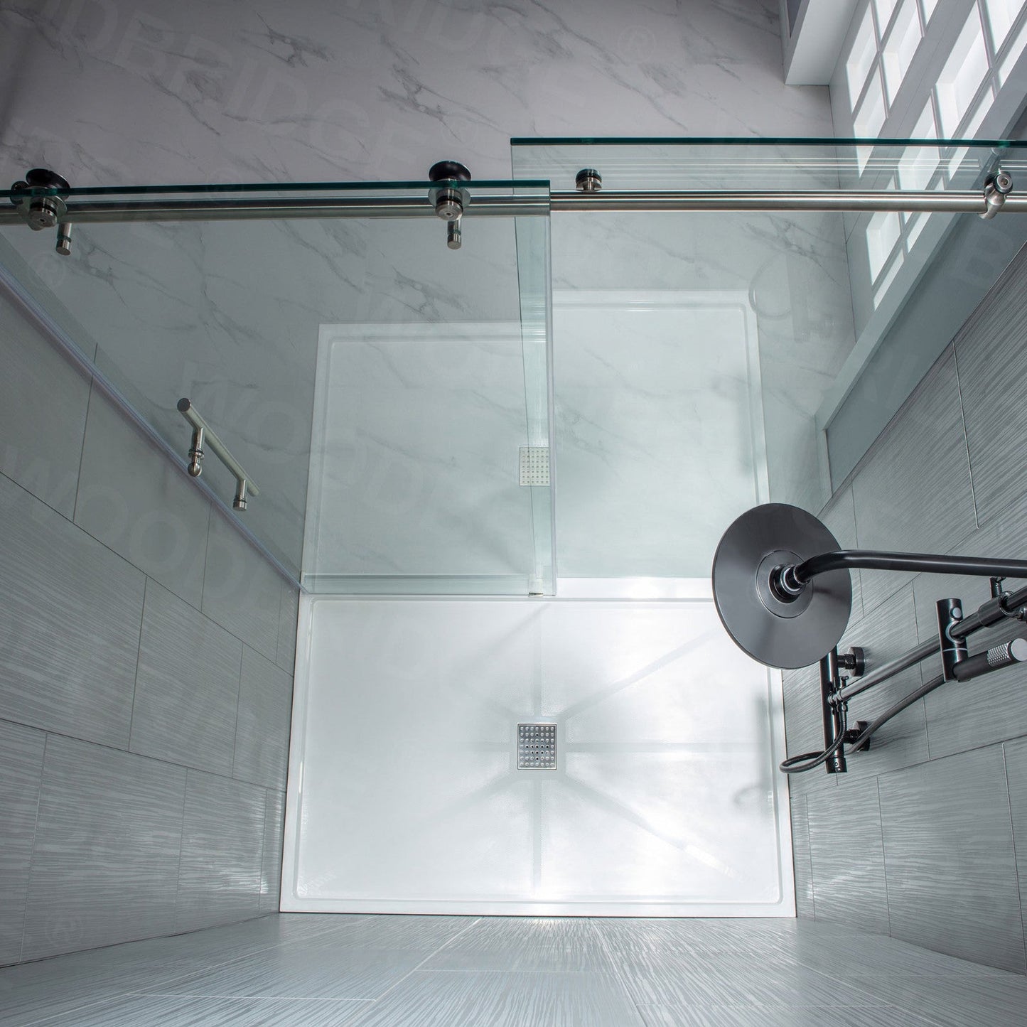 WOODBRIDGE Frameless Shower Doors 56-60" Width x 76"Height with 3/8"(10mm) Clear Tempered Glass