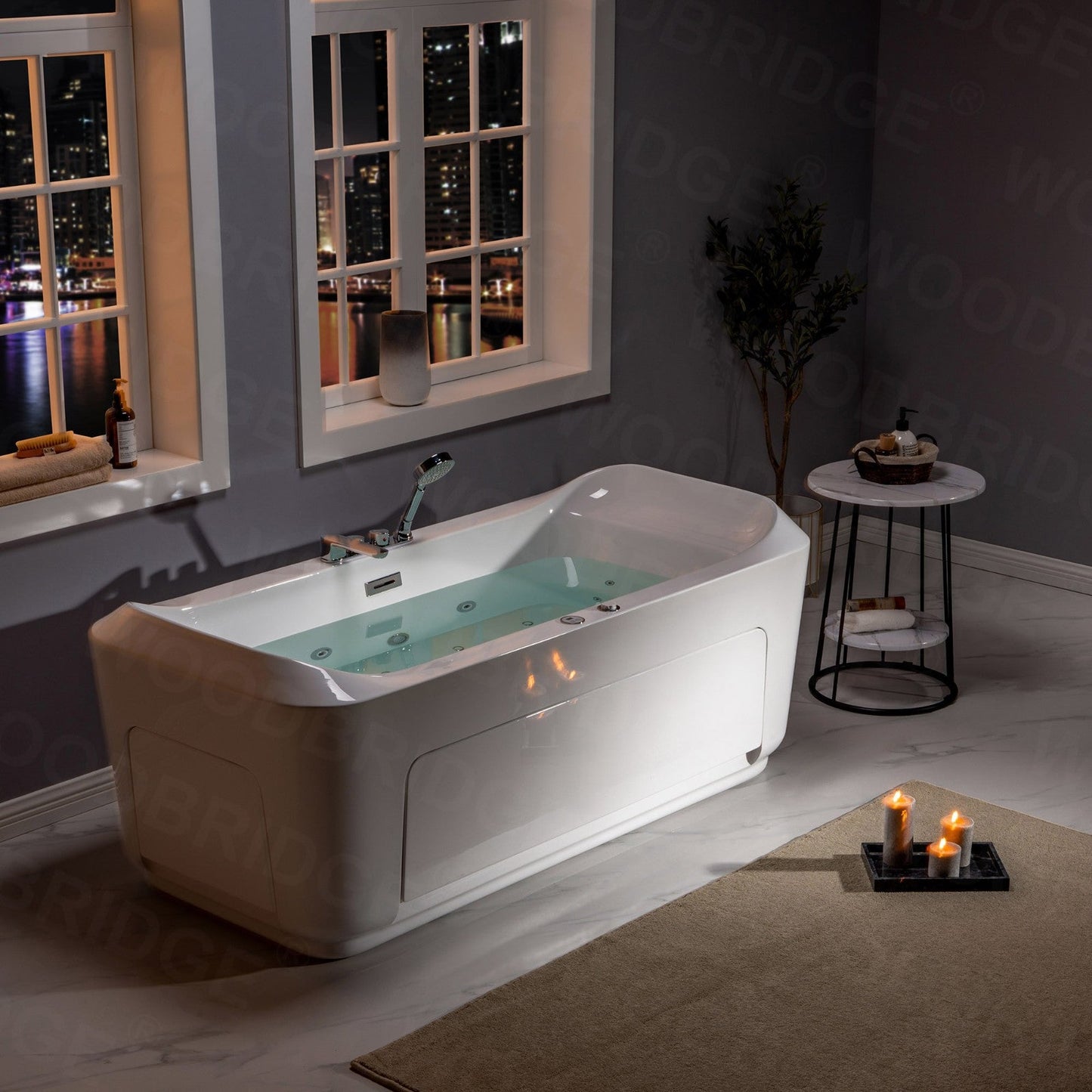 WOODBRIDGE 67"L x 31-1/2"W 1 Person Freestanding Massage Hydrotherapy Bathtub Tub