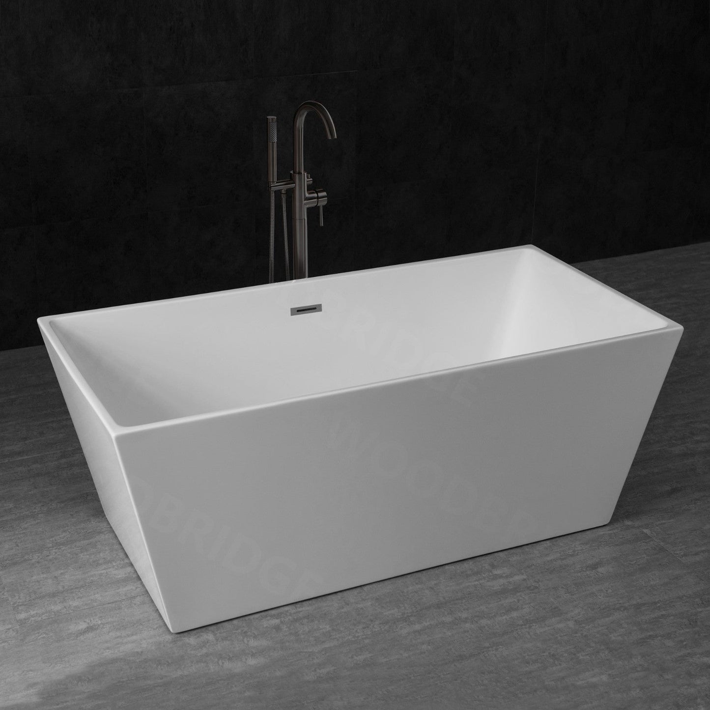 WOODBRIDGE 59" Acrylic Freestanding Bathtub Contemporary Soaking Tub