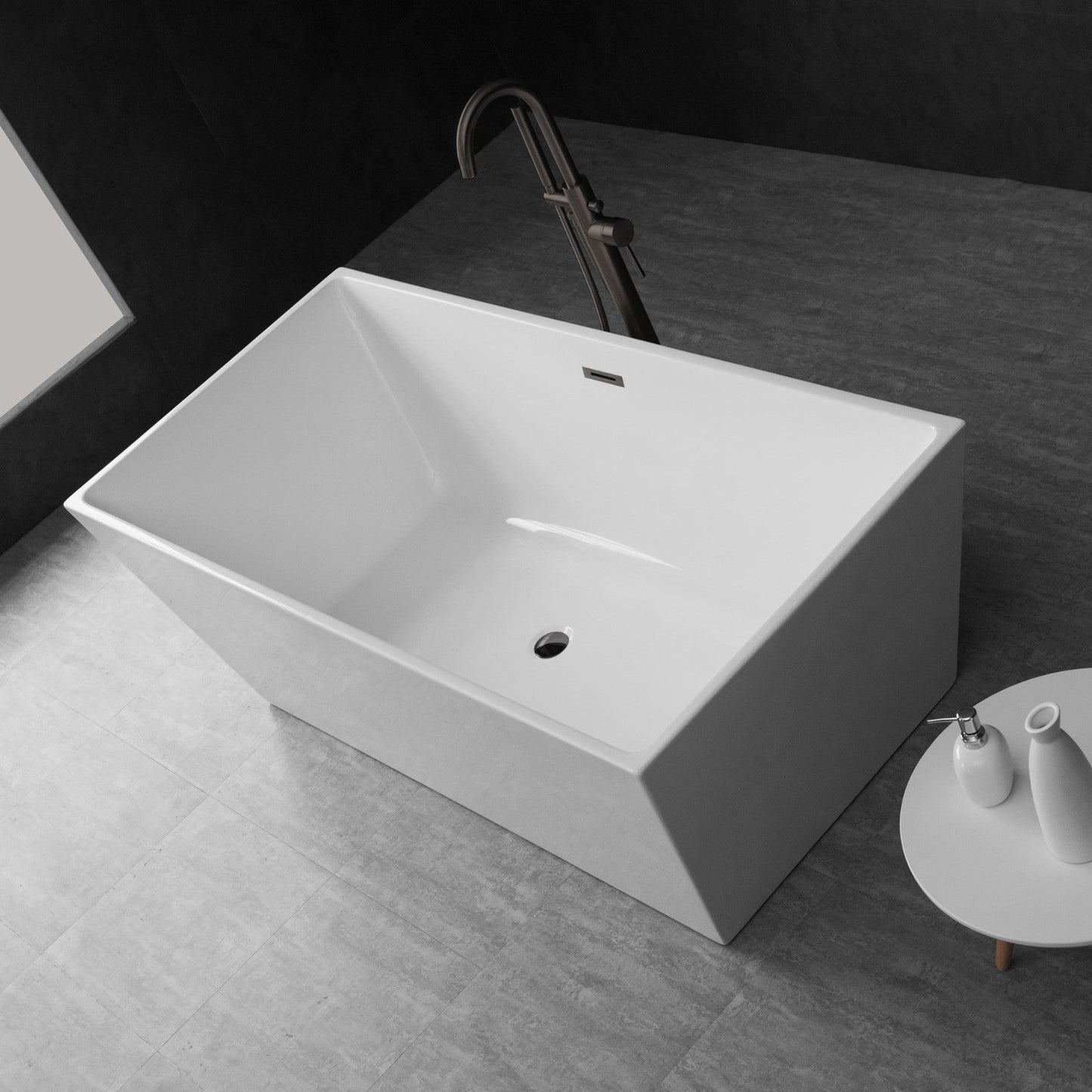 WOODBRIDGE 59" Acrylic Freestanding Bathtub Contemporary Soaking Tub