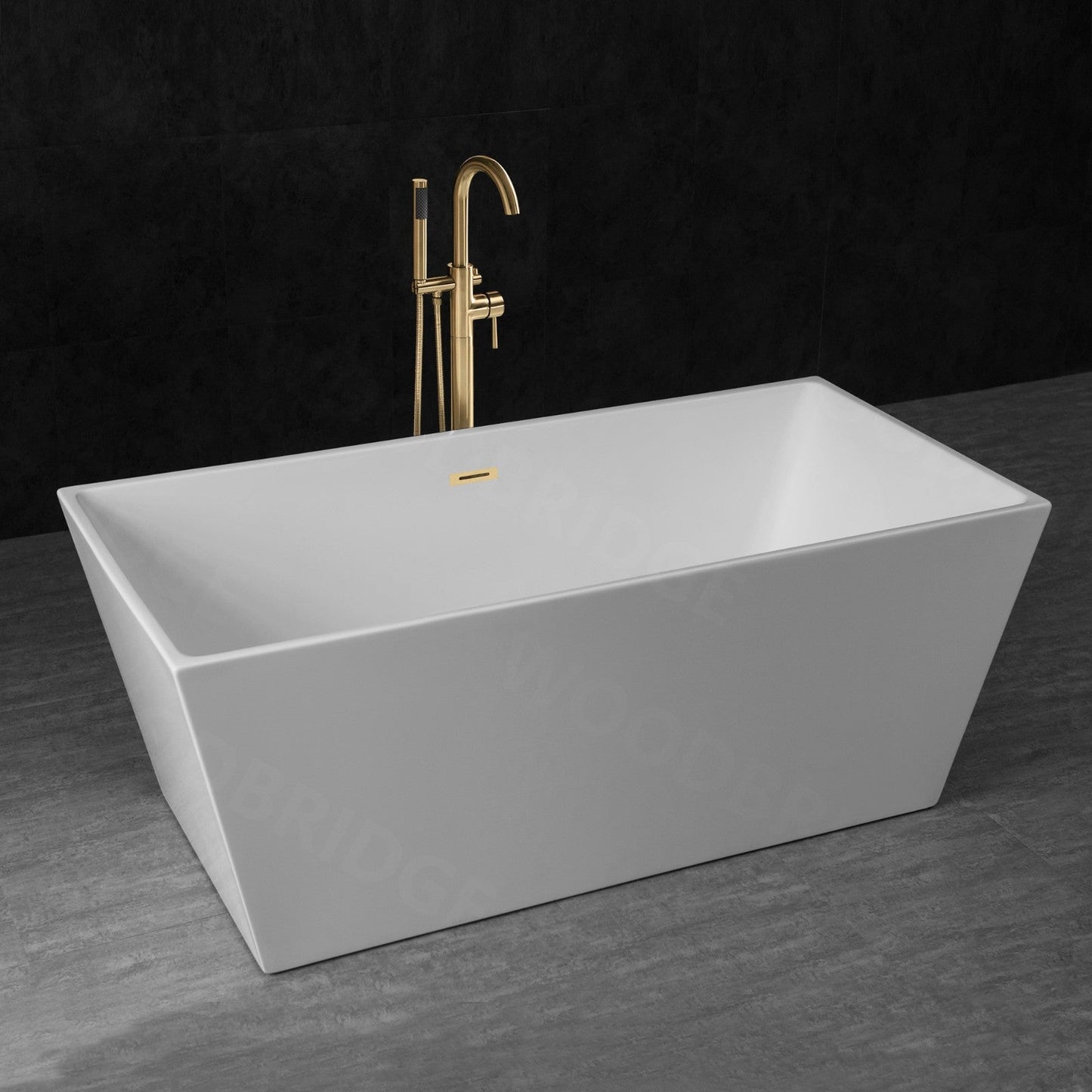 WOODBRIDGE 59" Acrylic Freestanding Bathtub Contemporary Soaking Tub