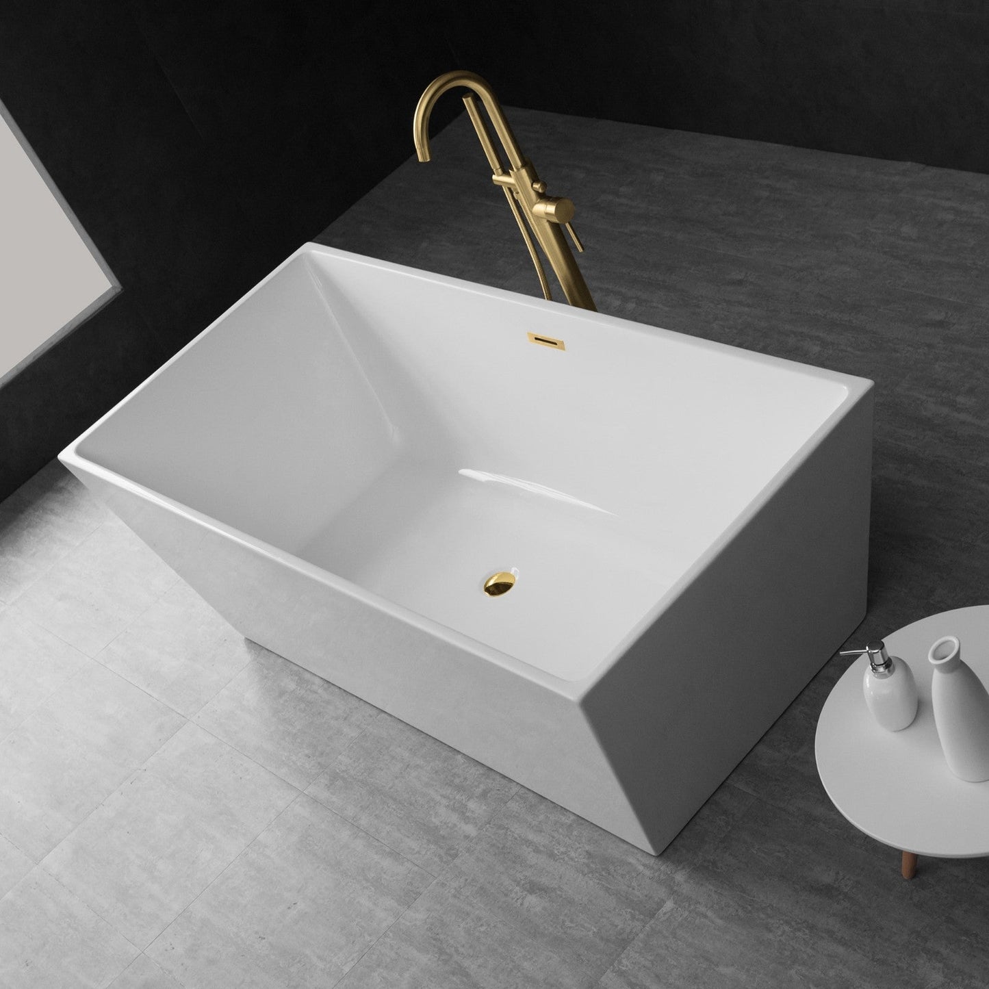 WOODBRIDGE 59" Acrylic Freestanding Bathtub Contemporary Soaking Tub