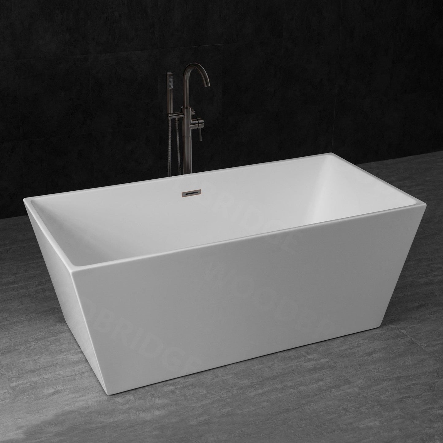 WOODBRIDGE 59" Acrylic Freestanding Bathtub Contemporary Soaking Tub