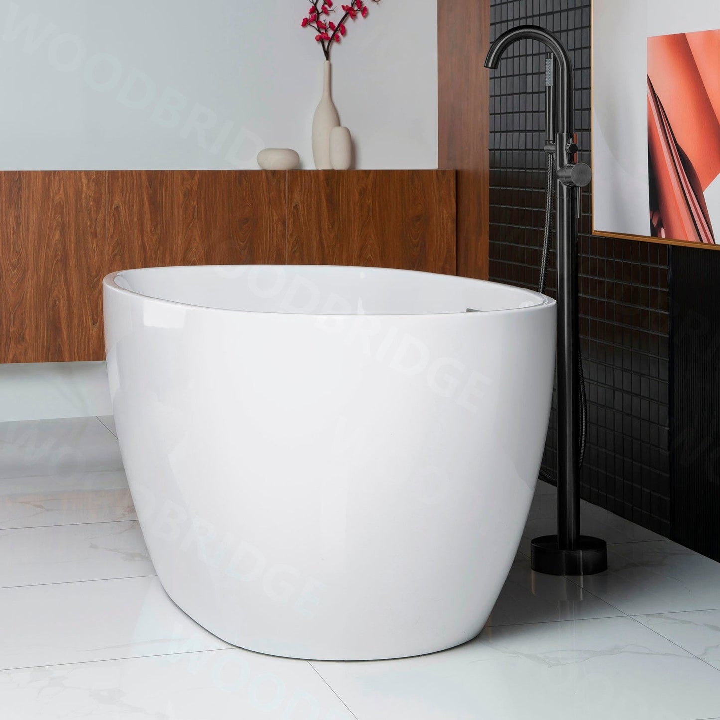 WOODBRIDGE 55" Acrylic Freestanding Bathtub Contemporary Soaking Tub