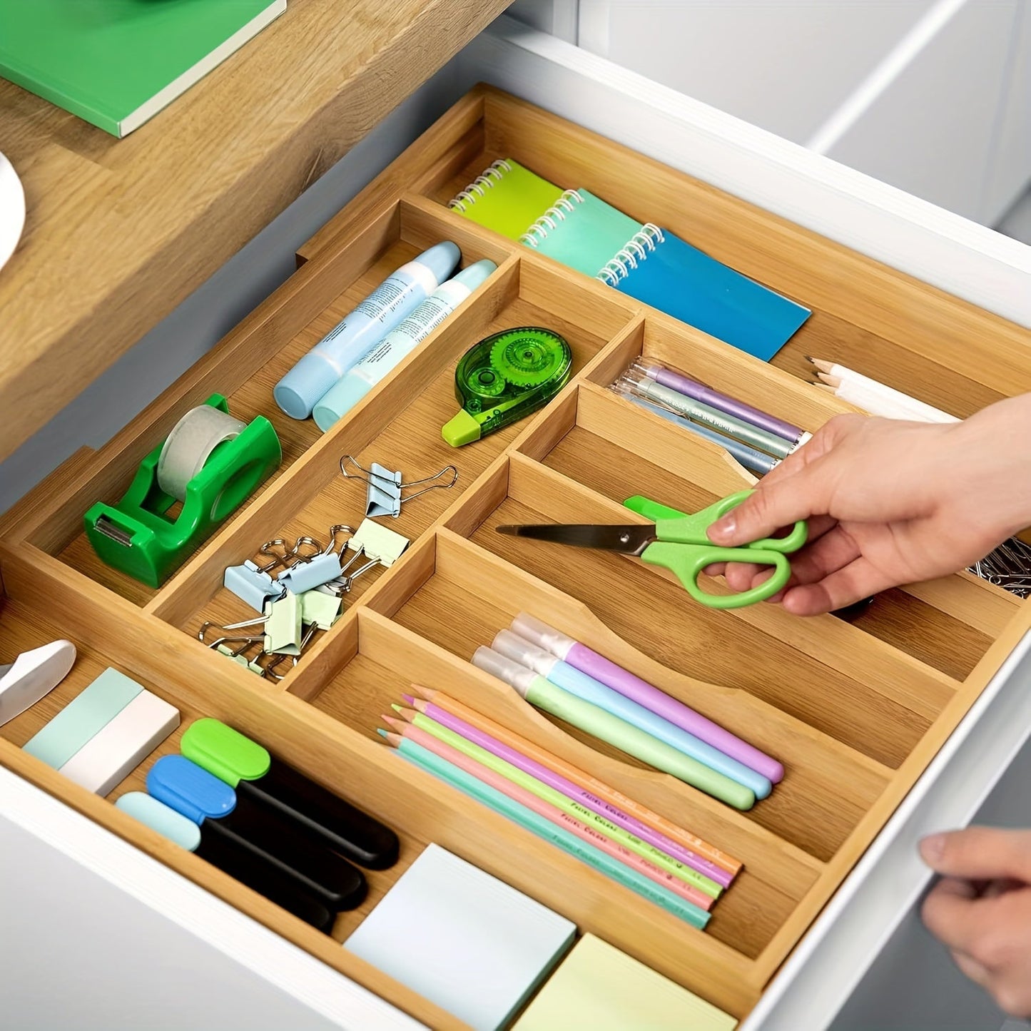 Bamboo Silverware Organizer - Expandable Kitchen Drawer and Cutlery | Silverware | Kitchen + Metal