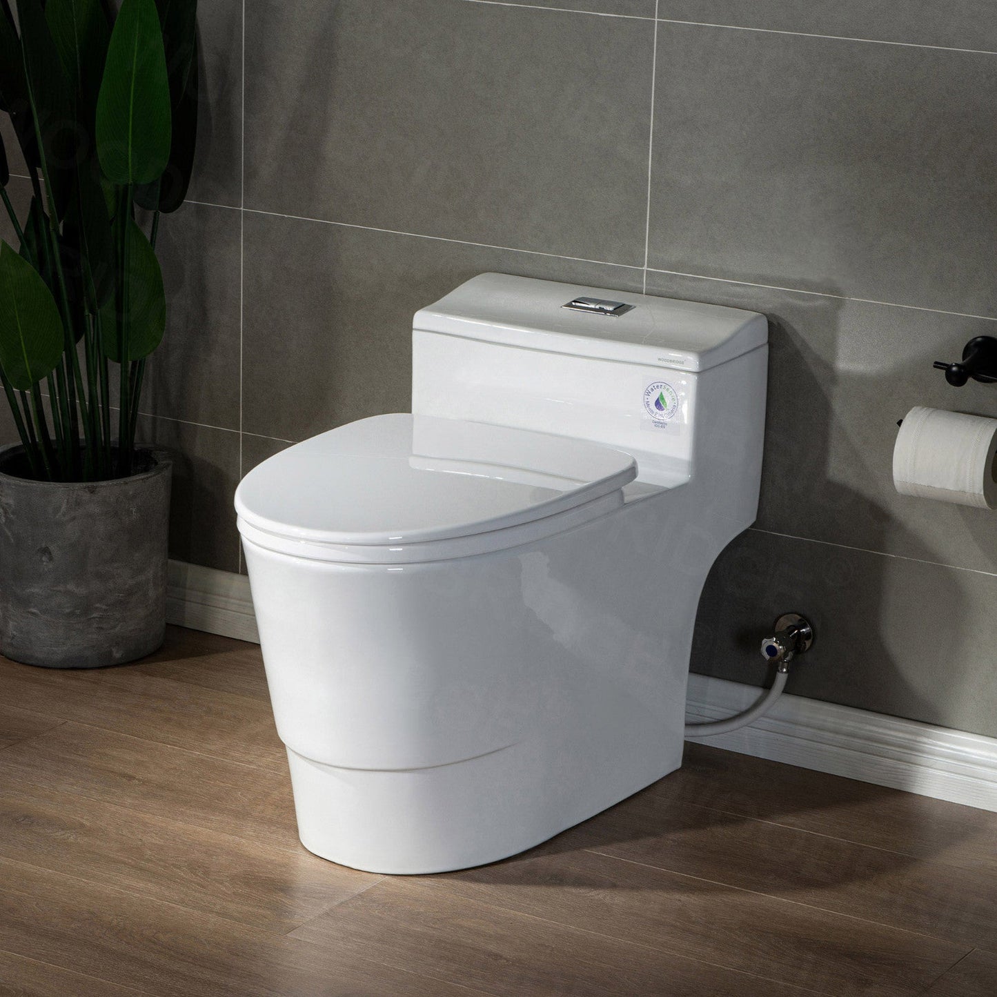 WOODBRIDGE T-0018/B-0735 Dual Flush Elongated One Piece Soft Closing Seat, Comfort Height, White