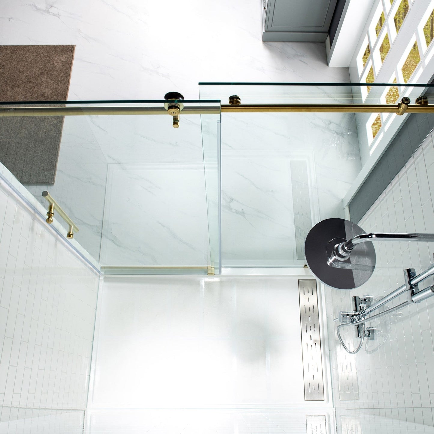 WOODBRIDGE MBSDC4876-B Frameless Shower Doors 44-48" Width x 76"Height with 3/8"(10mm) Clear Tempered Glass
