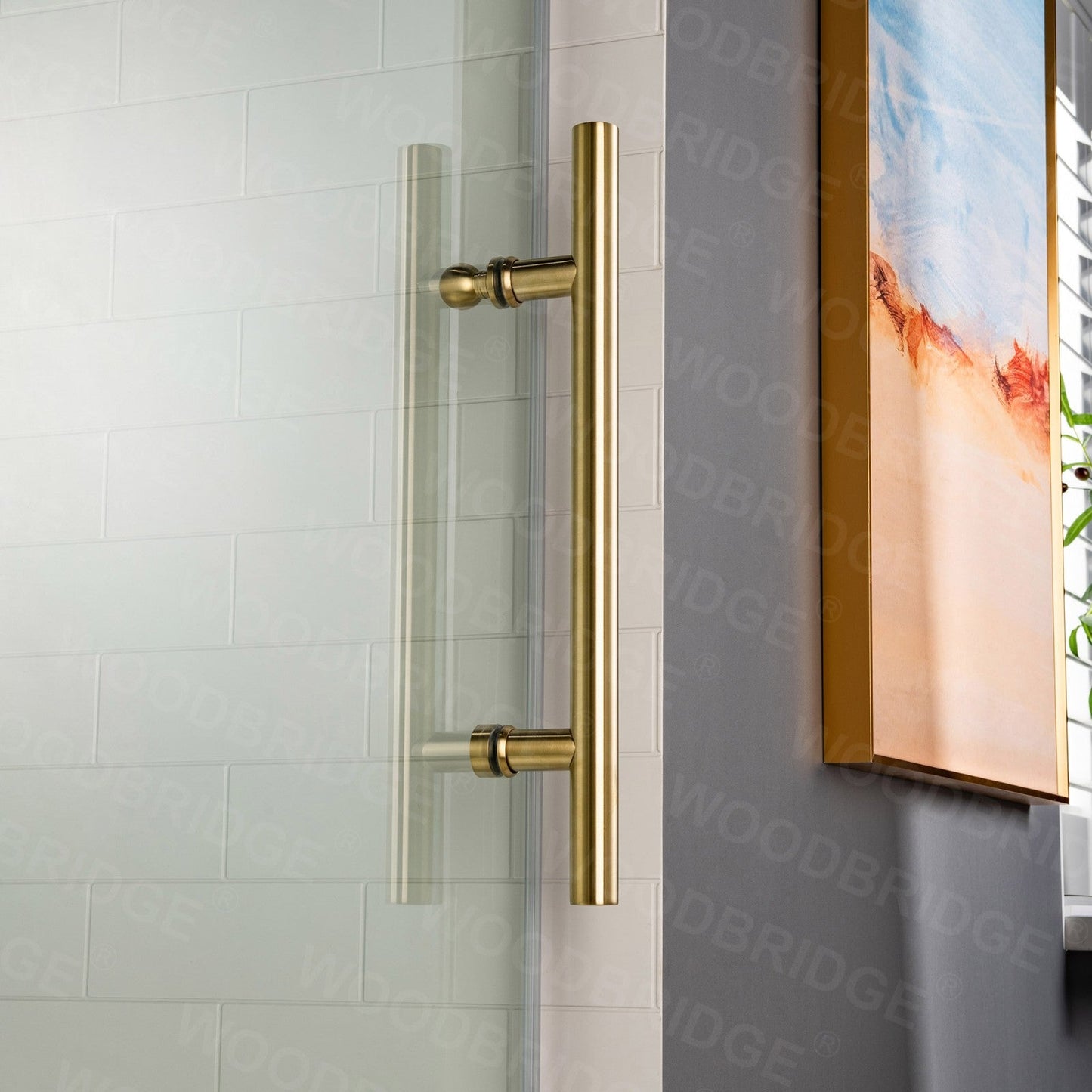 WOODBRIDGE Frameless Shower Doors 56-60" Width x 76"Height with 3/8"(10mm) Clear Tempered Glass