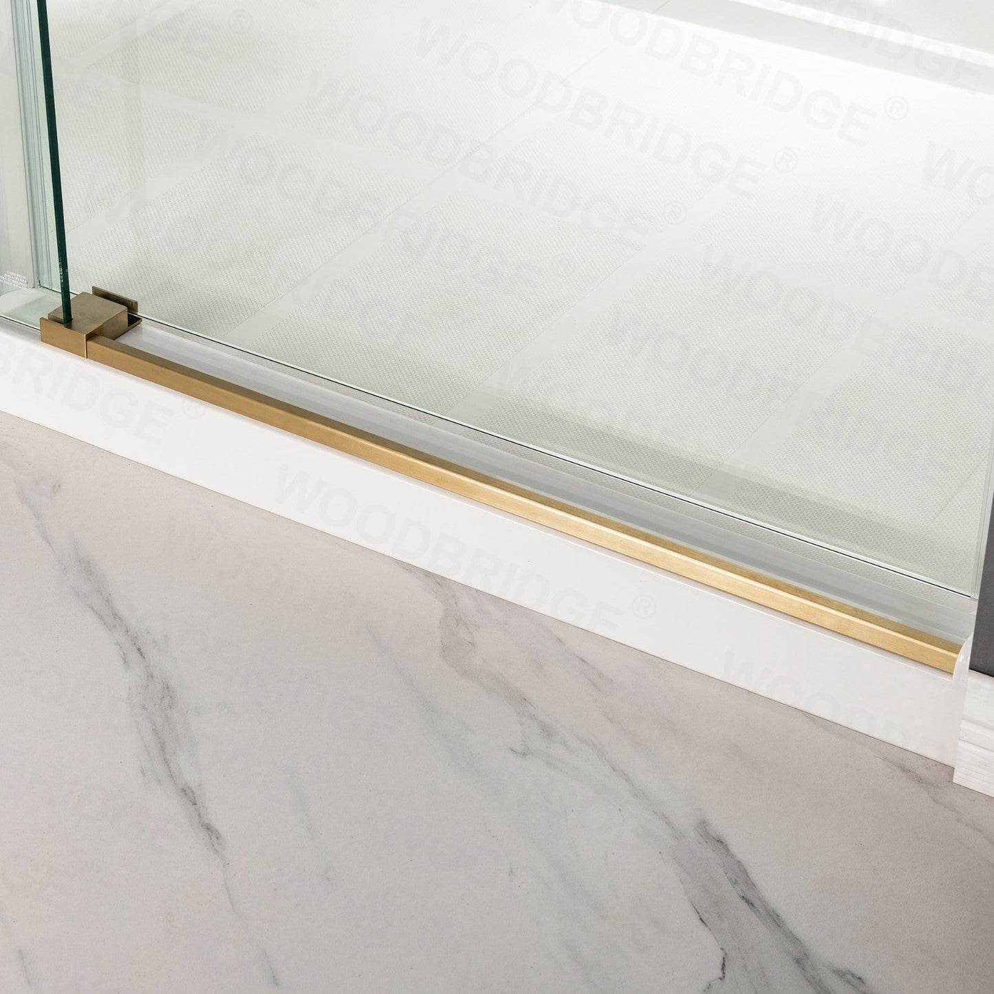 WOODBRIDGE Frameless Shower Doors 56-60" Width x 76"Height with 3/8"(10mm) Clear Tempered Glass