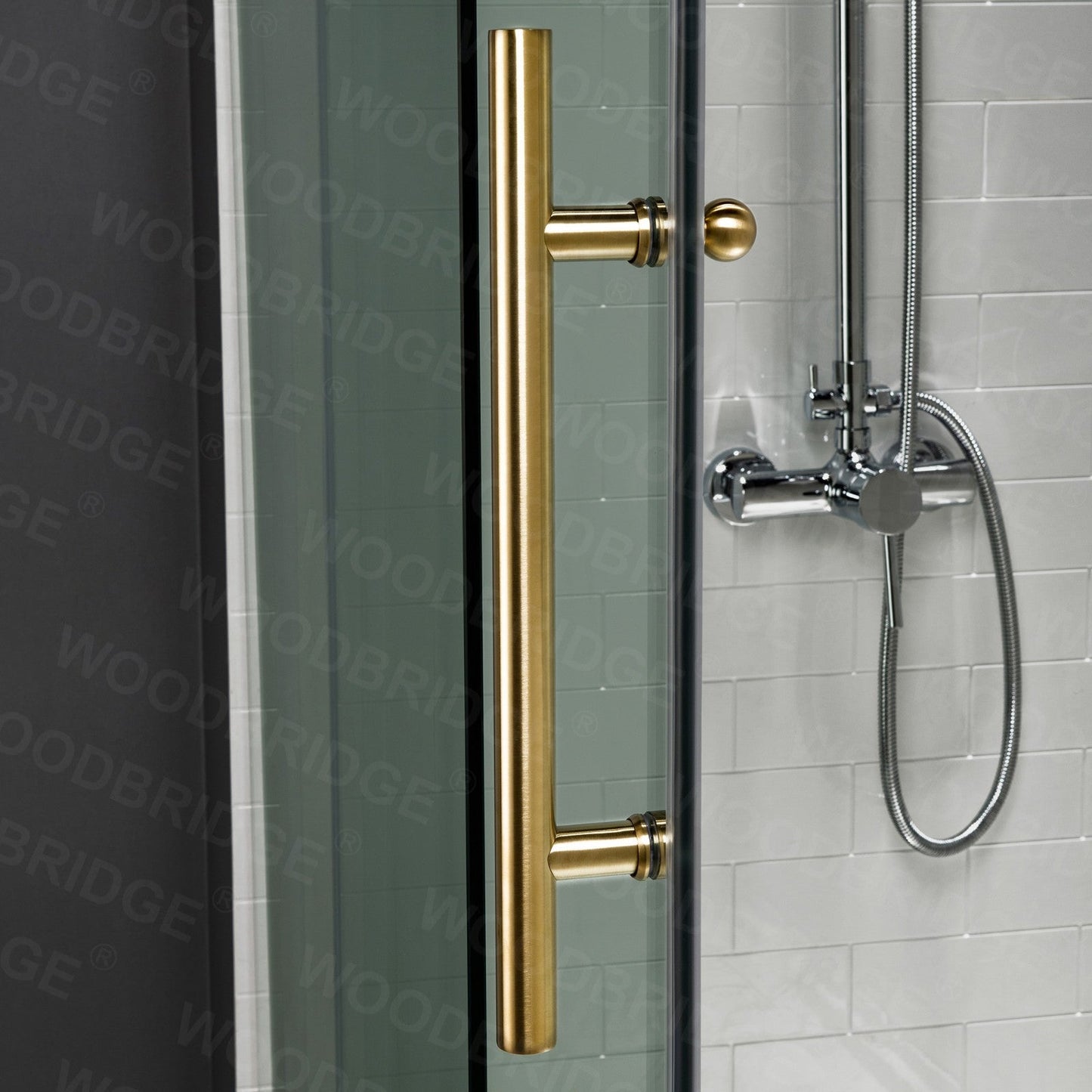 WOODBRIDGE Frameless Shower Doors 56-60" Width x 76"Height with 3/8"(10mm) Clear Tempered Glass