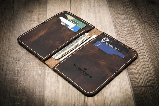 Western Vertical Wallet - Walnut Brown