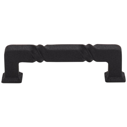 96 mm Center-to-Center Matte Black Rustic Twist Tahoe Cabinet Pull