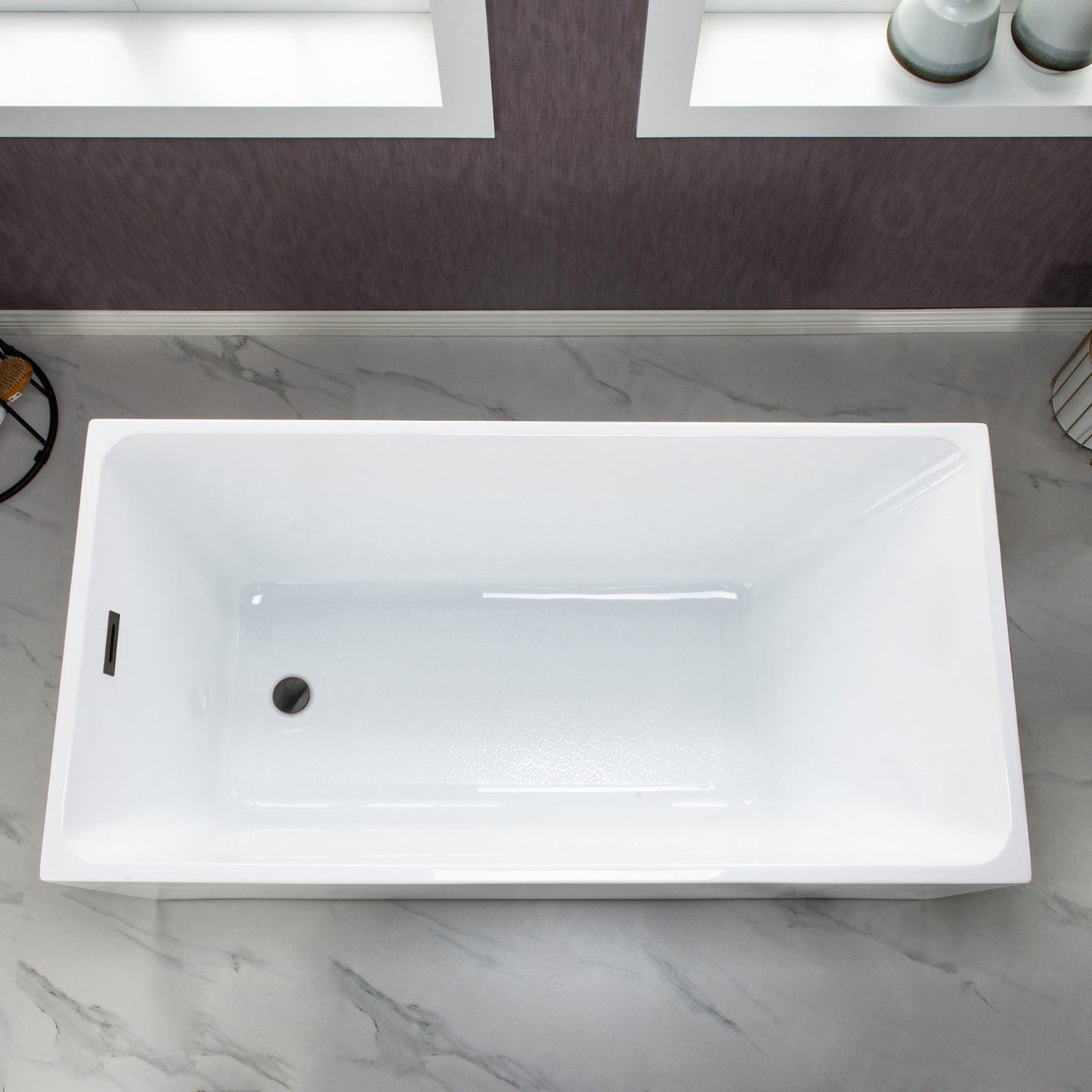 WOODBRIDGE 59" Acrylic Freestanding Bathtub Contemporary Soaking Tub