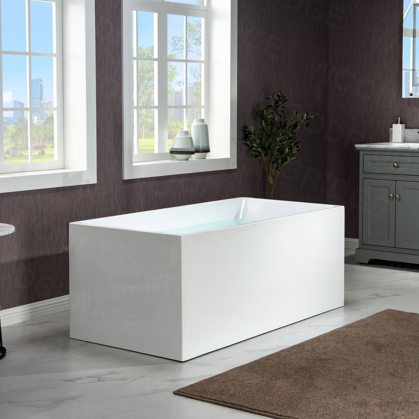 WOODBRIDGE 67" Acrylic Freestanding Bathtub Contemporary Soaking Tub