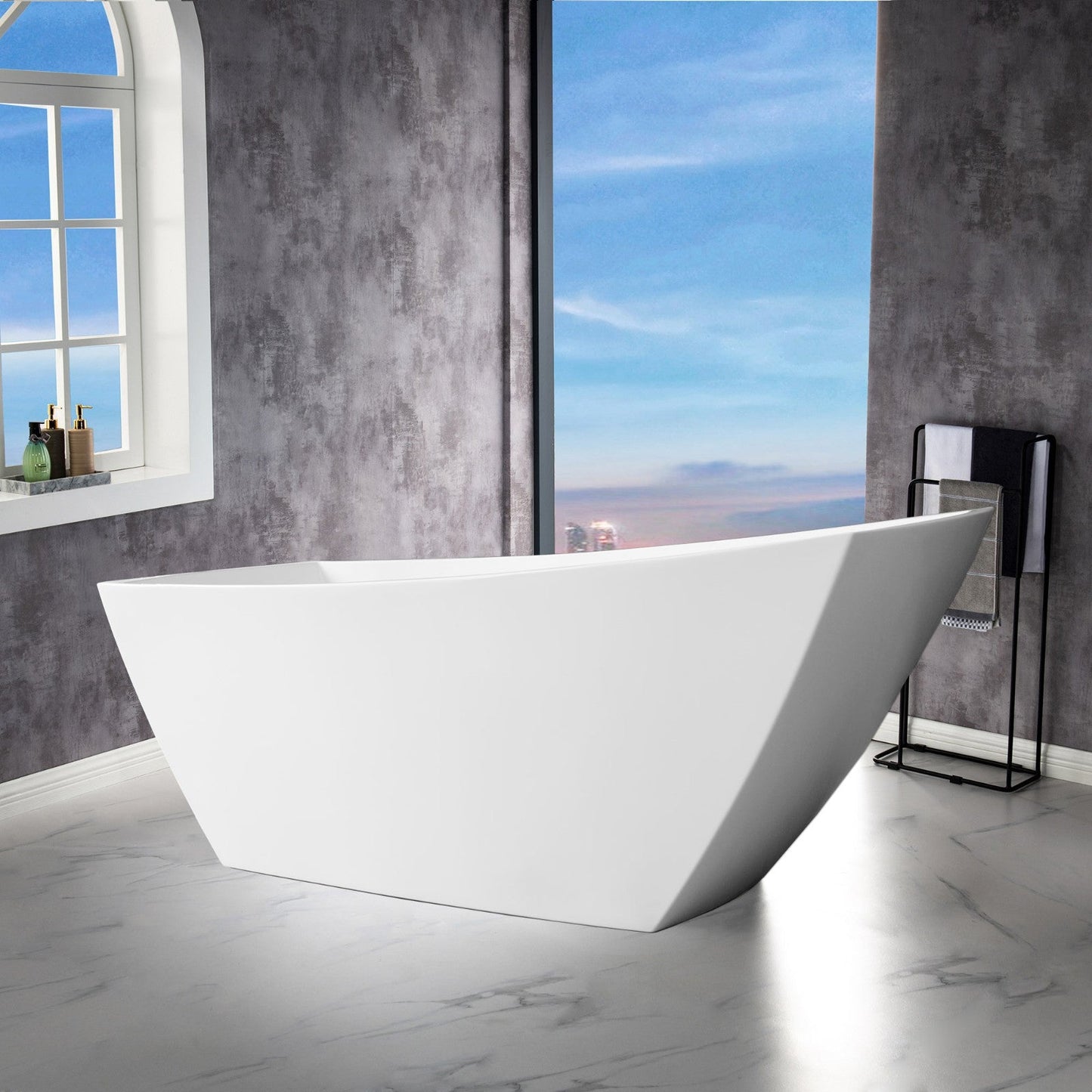 WOODBRIDGE 67" Acrylic Freestanding Bathtub Contemporary Soaking Tub