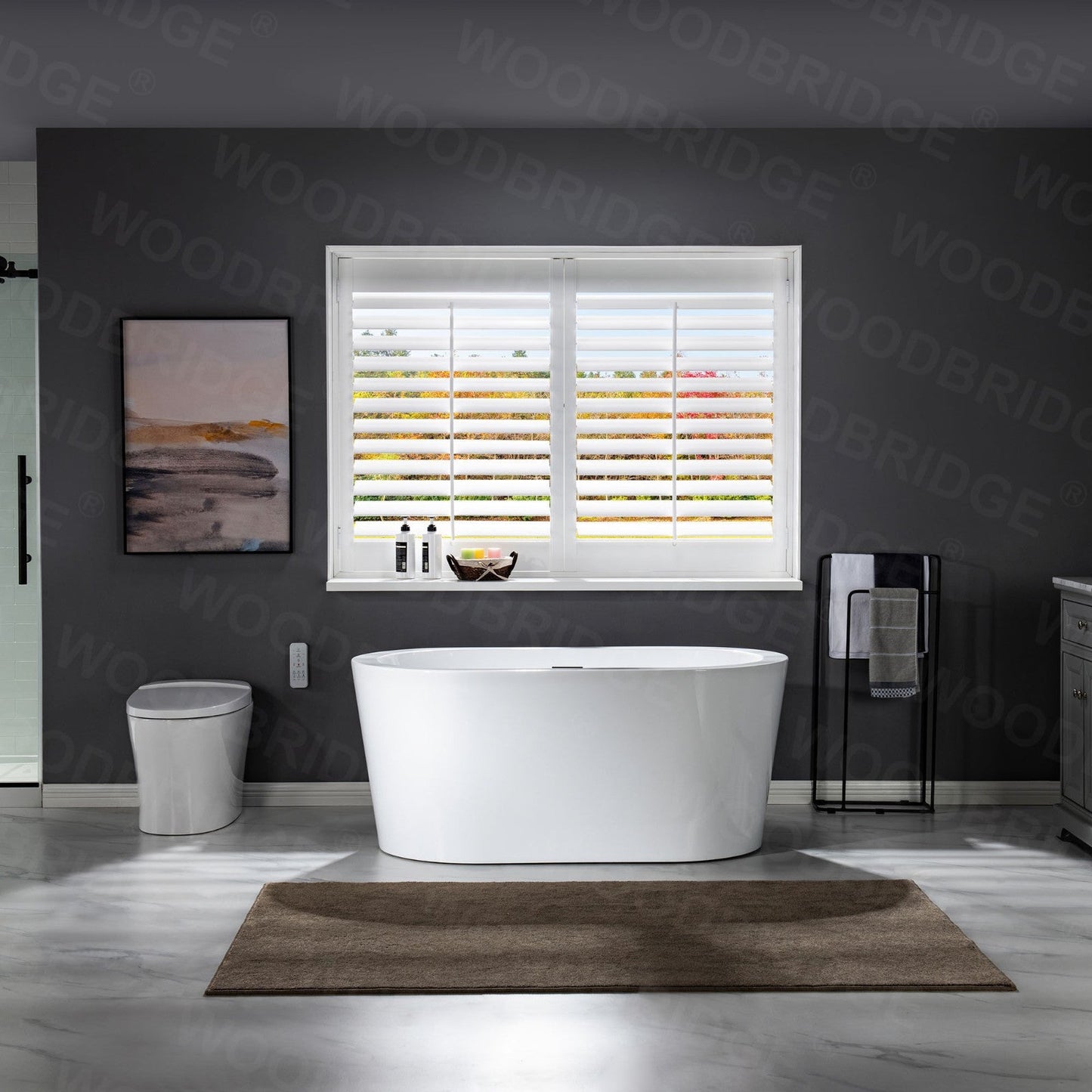 WOODBRIDGE BTA0088 56" Acrylic Freestanding Bathtub Contemporary Soaking Tub