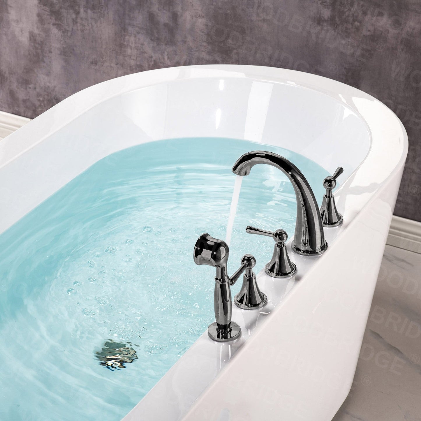 WOODBRIDGE BTA0088 56" Acrylic Freestanding Bathtub Contemporary Soaking Tub