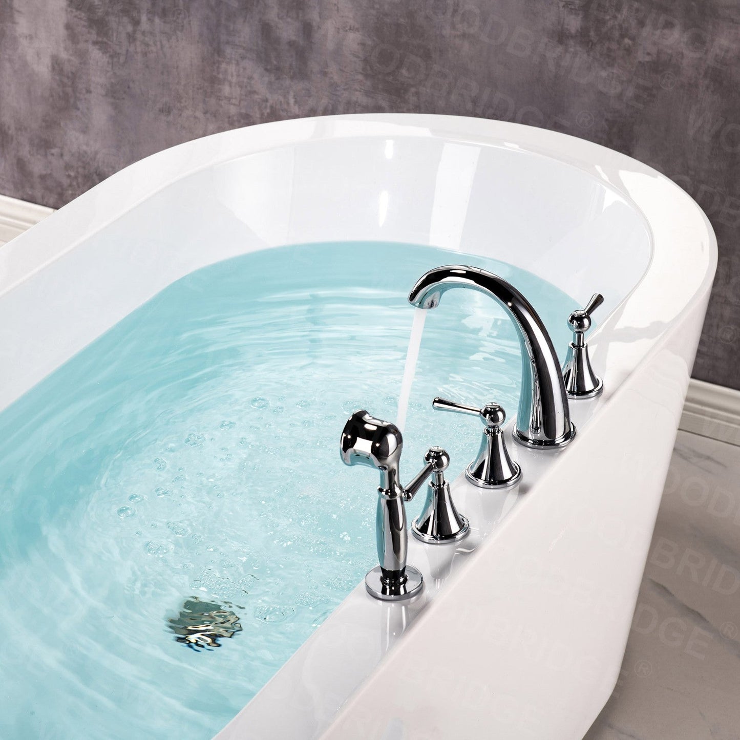 WOODBRIDGE BTA0088 56" Acrylic Freestanding Bathtub Contemporary Soaking Tub