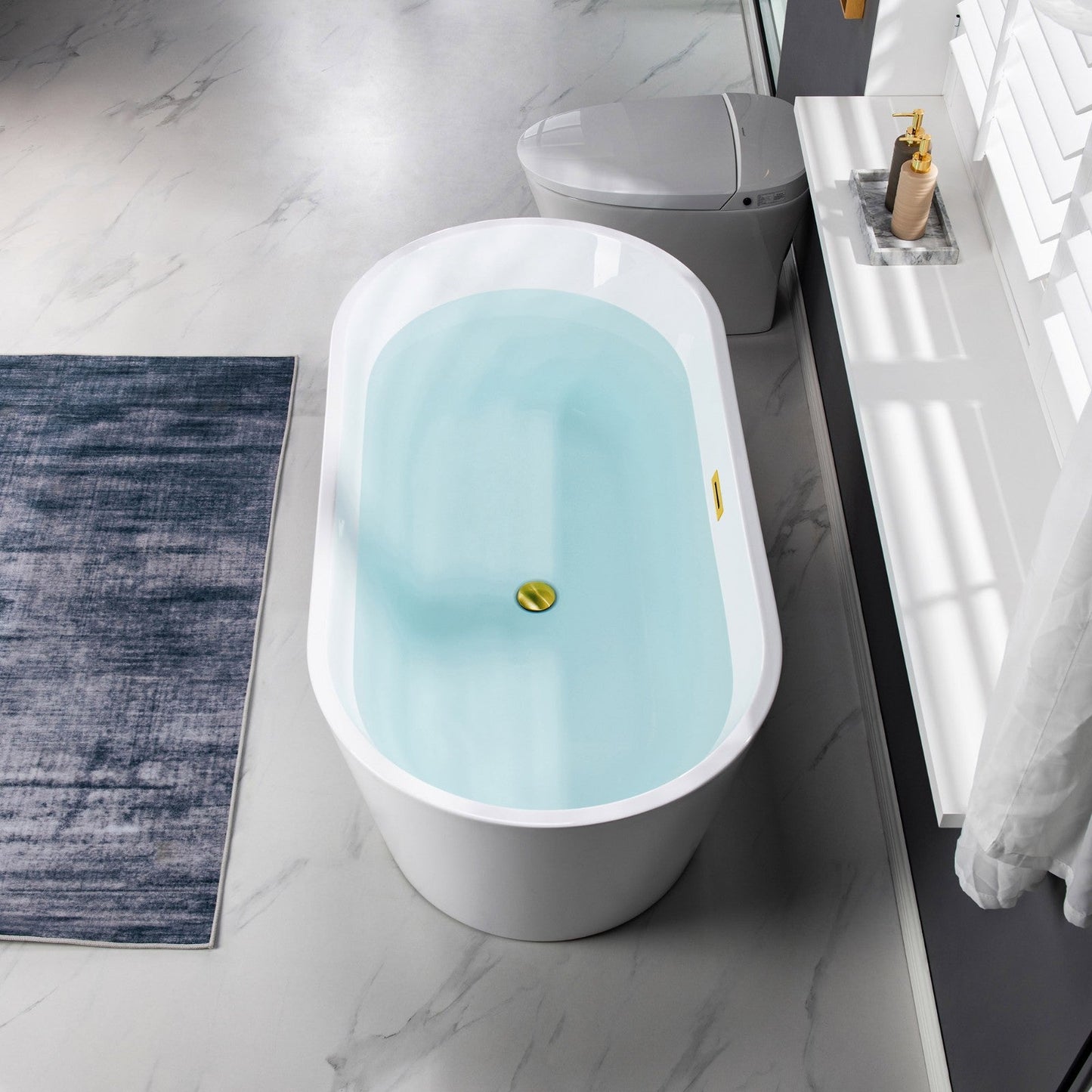 WOODBRIDGE 54" Acrylic Freestanding Bathtub Contemporary Soaking Tub