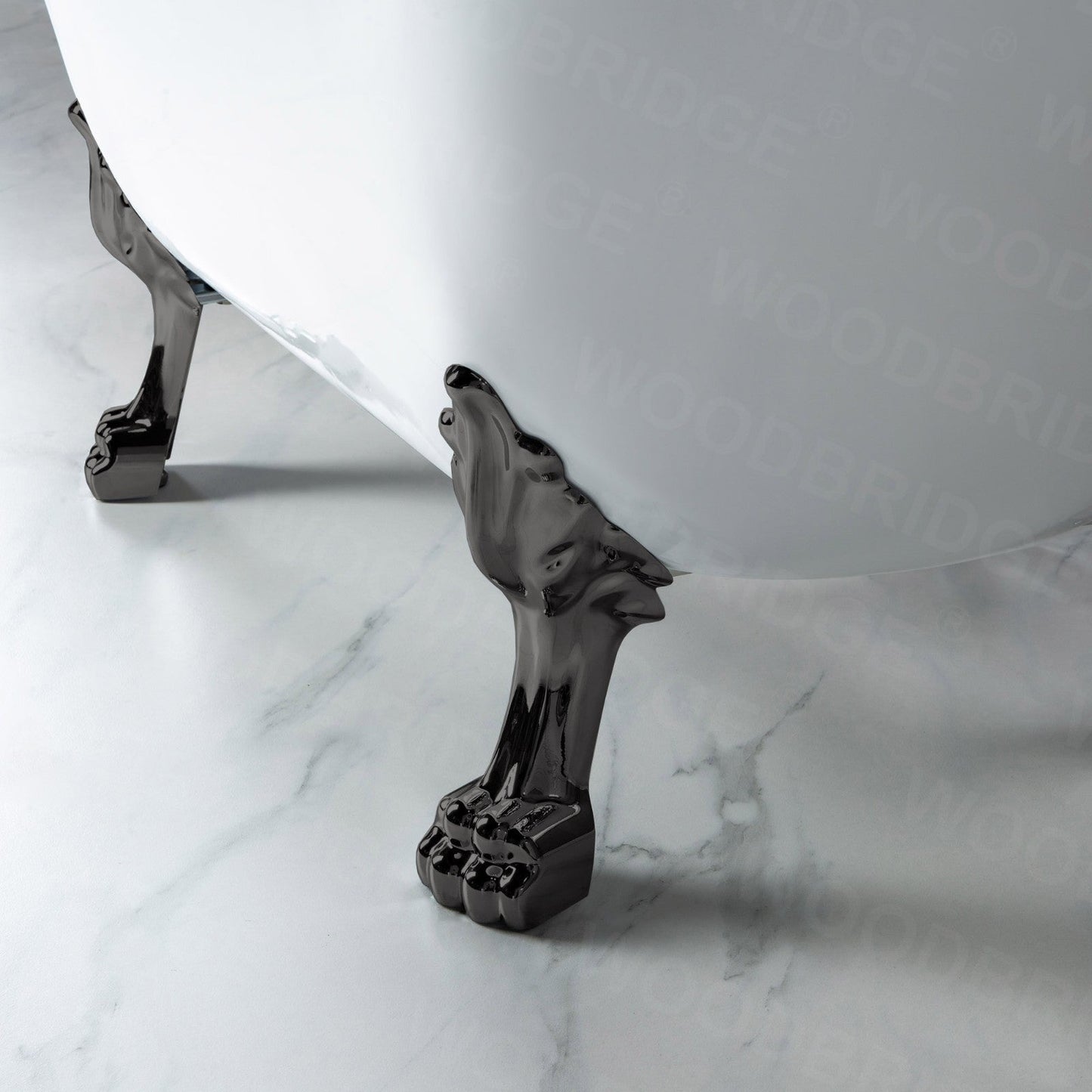 WOODBRIDGE 59" Heavy Duty Acrylic Double Slipper Clawfoot Bath Tub