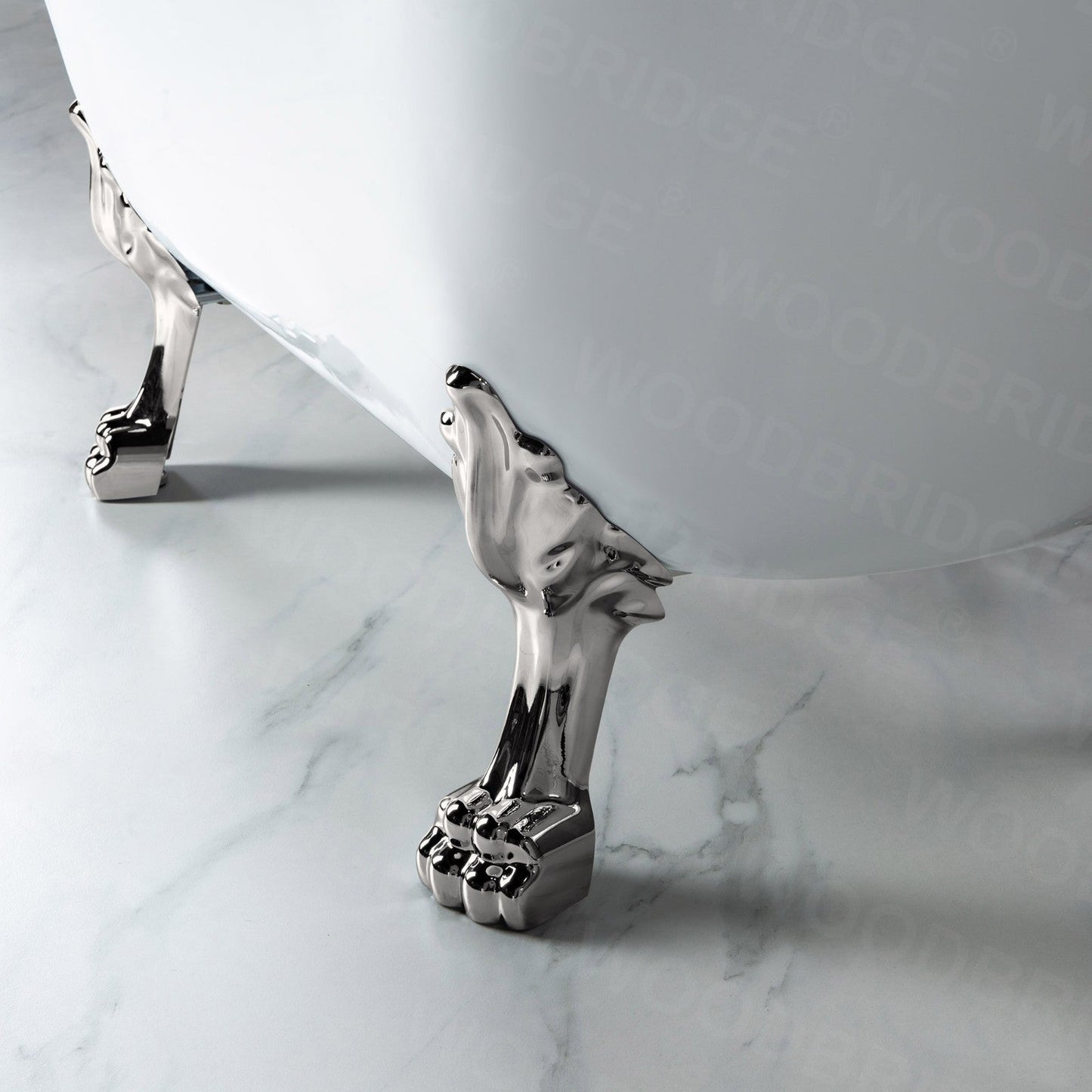 WOODBRIDGE 59" Heavy Duty Acrylic Double Slipper Clawfoot Bath Tub