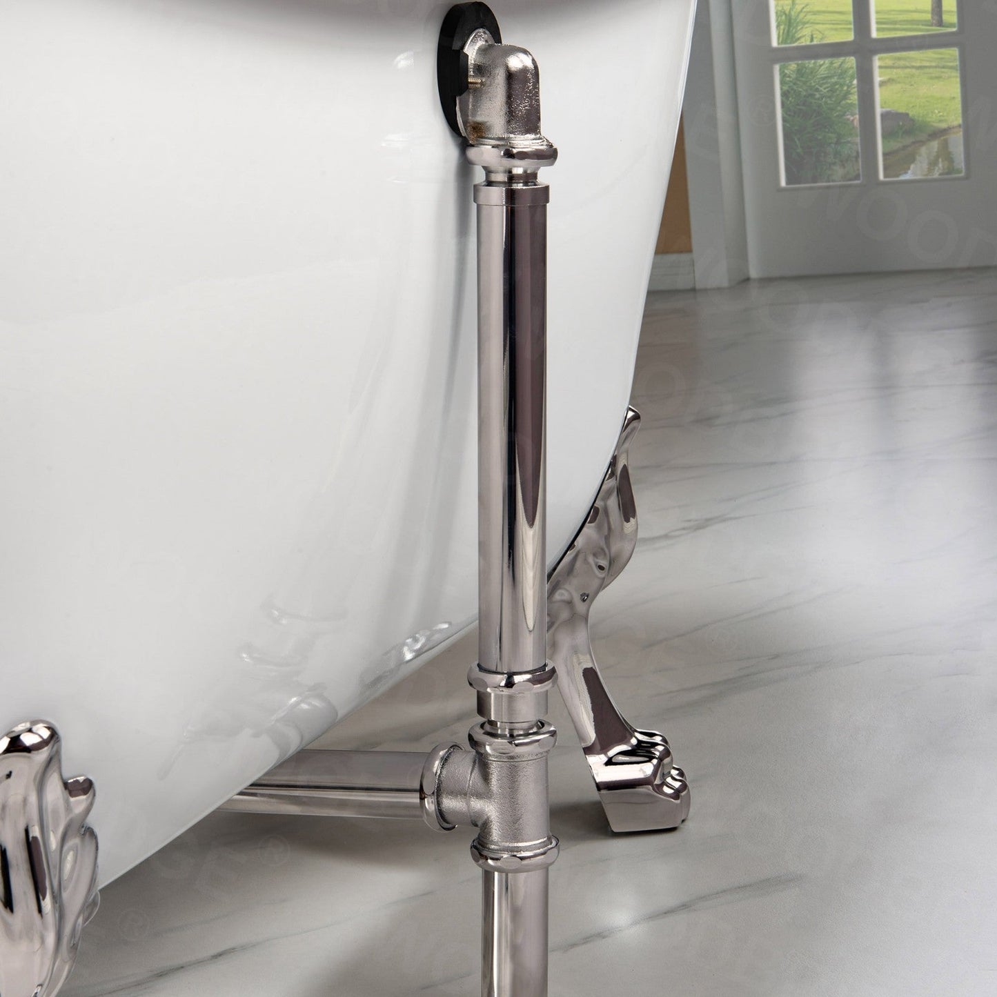 WOODBRIDGE 59" Heavy Duty Acrylic Double Slipper Clawfoot Bath Tub